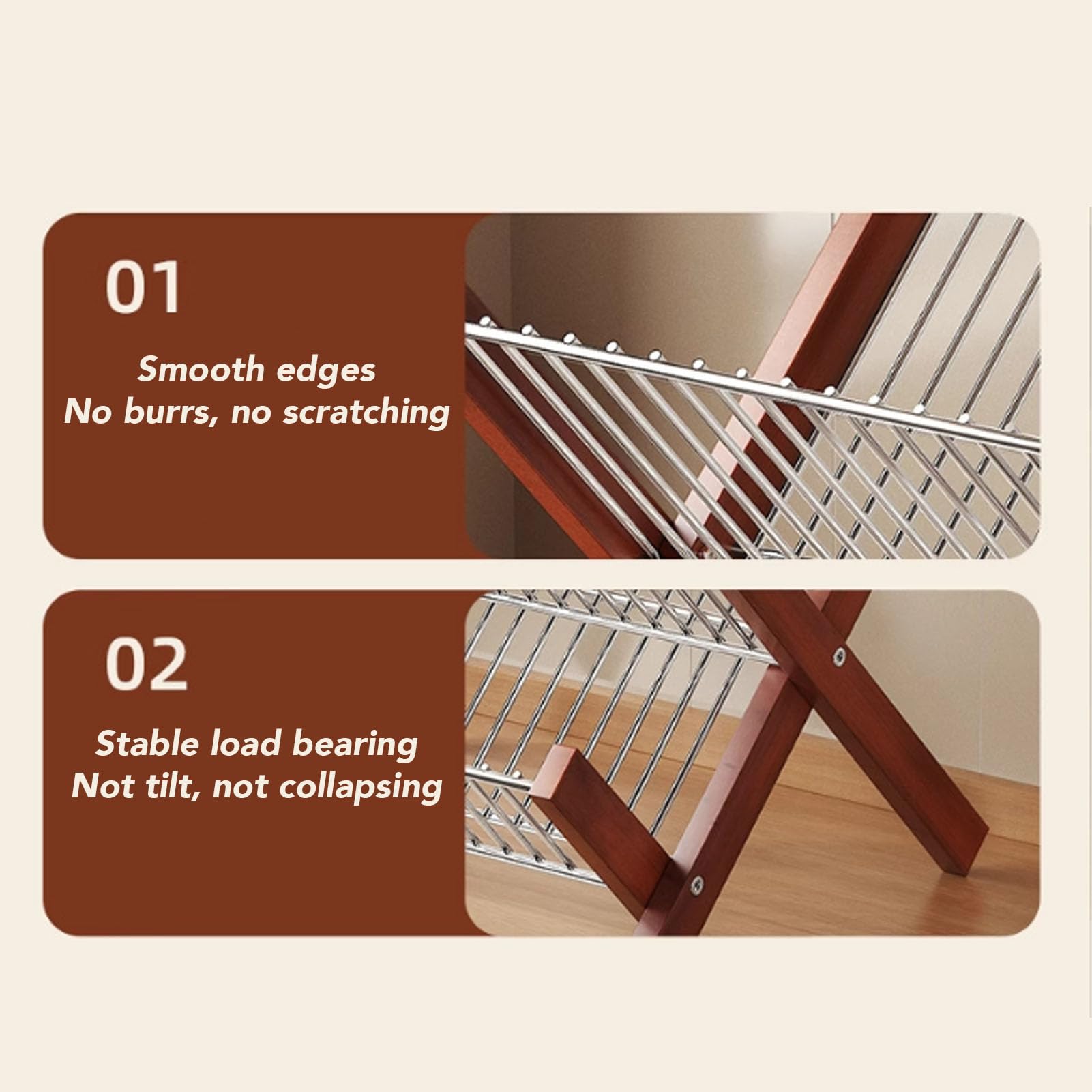 SIXRUN Escurridor de Platos para Encimera de Cocina, Escurridor de Platos de Acero Inoxidable sobre el Fregadero de 2 Niveles Que Ahorra Espacio para Tazones, y Palillos