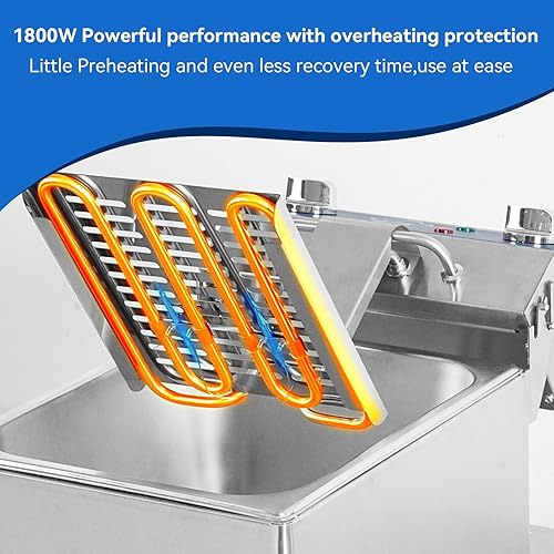 Miniatura 7 de Freidora Eléctrica de 8.5 Qt con Drenaje de Aceite, Temporizador de 30 Minutos, Tanque de Aceite con Formación por Estiramiento, Tapa y Cesta de