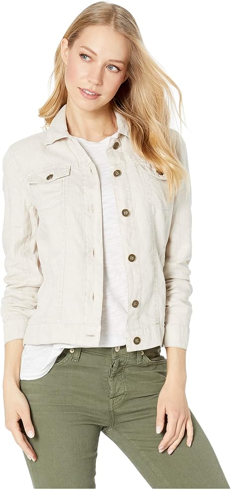 White linen jean jacket Clearance