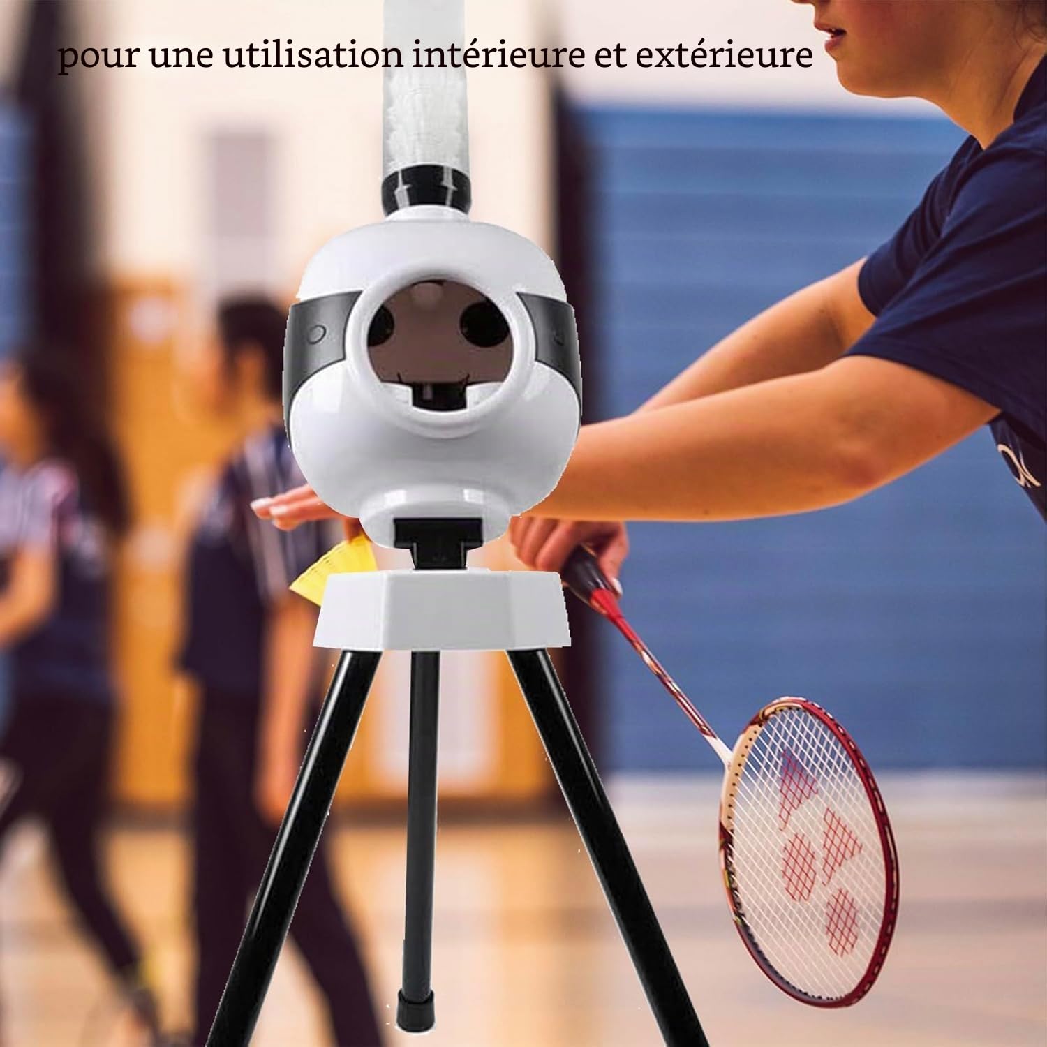 Machine à Servir Automatique pour Badminton, Robot Lanceur de Volants, Mode intérieur/extérieur, Lanceur de balles intégré pour Jardins/Parcs/pelouses