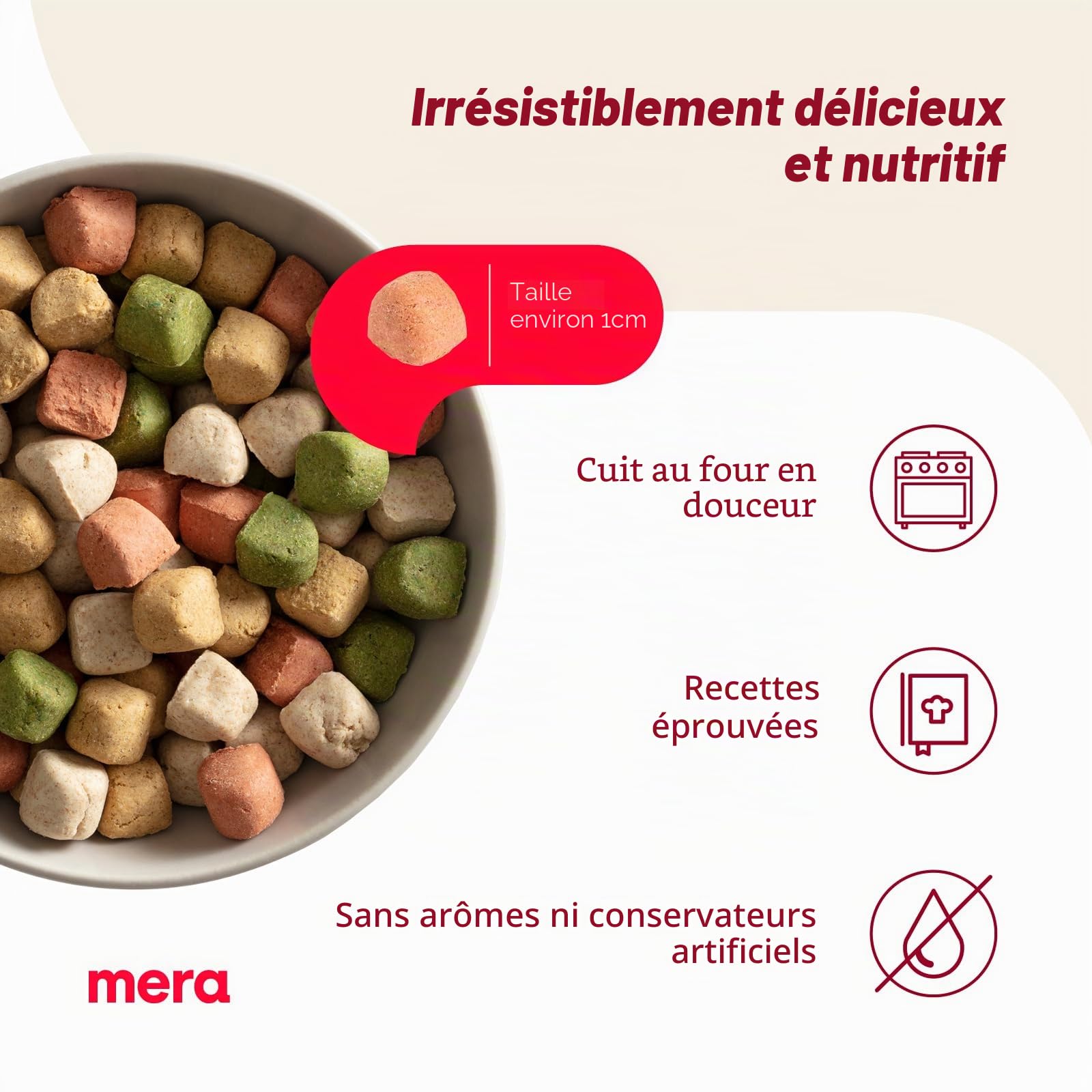 MERA Bakery Gourmet Happen Friandises pour Chien pour l'entraînement ou comme collation, friandises pour Chiens à Base d'ingrédients naturels, Biscuits Doux pour Chien (10 kg)