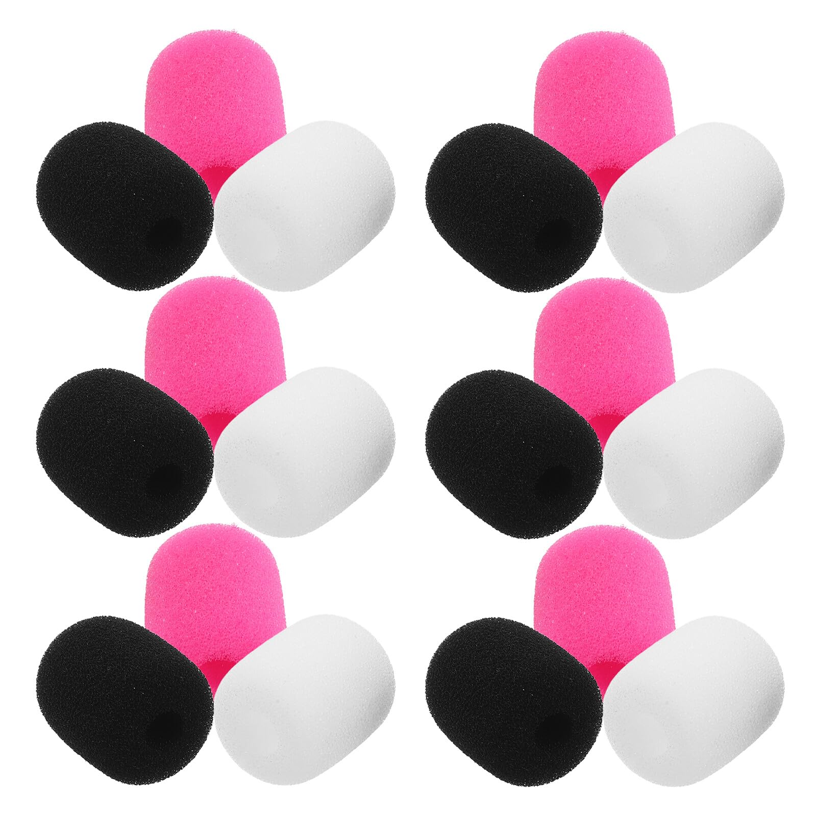 FRCOLOR Lot de 24 Bonnettes Anti-Vent pour Micro Casque 2,5 X 2,2 CM, Mousse Légère et Compacte, Petites Protections pour Microphones Cravate et Mini Micros, Accessoires Pratiques pour