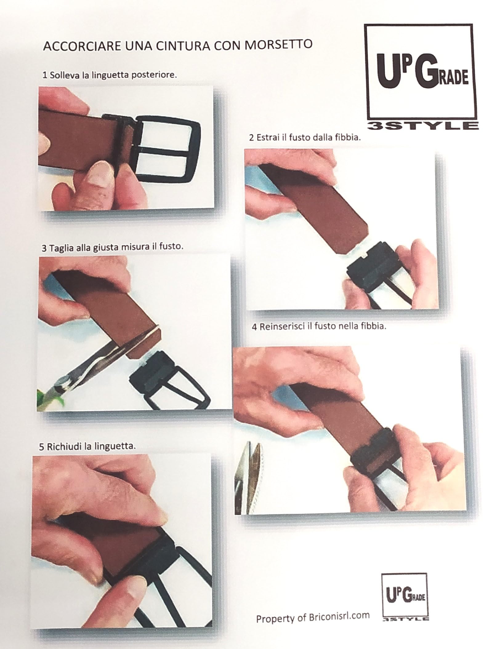 UPGRADE 3STYLE Cinturón de piel auténtica de caballo acortable sin tornillos. Paquete de cartón ecológico y bolsa de algodón. Fabricado en Italia., Cow Negro 4x130, 120