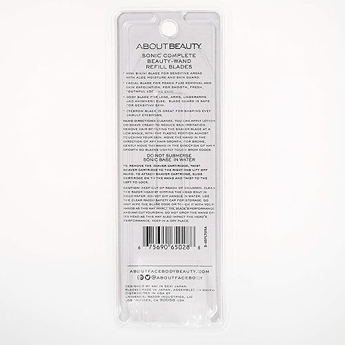 Miniatura 3 de Acerca de Beauty Sonic Complete Beauty-Wand - Cuchillas de repuesto para exfoliación, paquete de 4 – Facial, Bikini, cejas y uso corporal