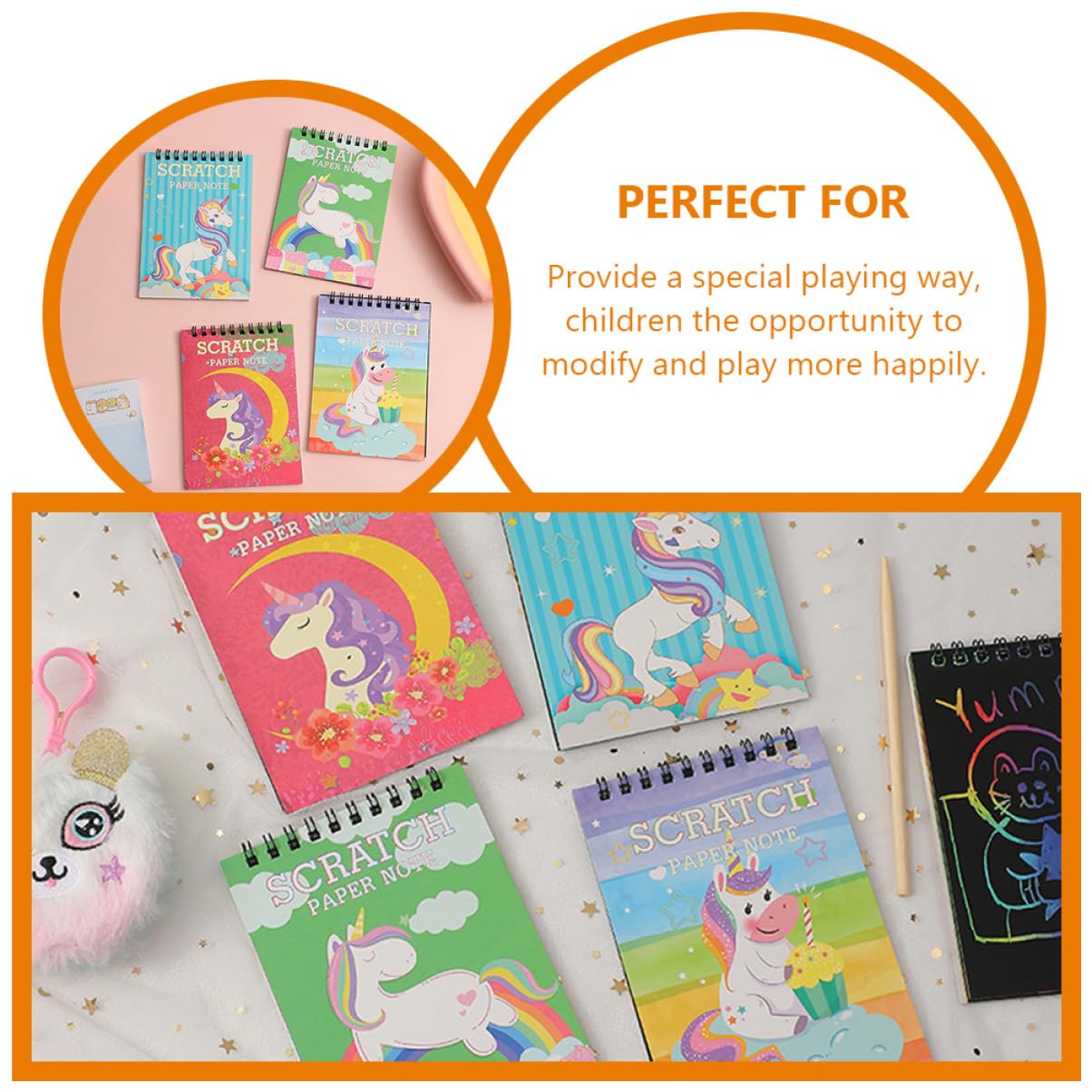ARTIBETTER 5 Sätze Scratch Bilderbuch Kinderhandwerk Kinderspielzeug Hoch Rubbelkarten Für Für Kleinkind Zeichnen Notizbuch Kratzpads Bunt Papier 4 Stück * 5