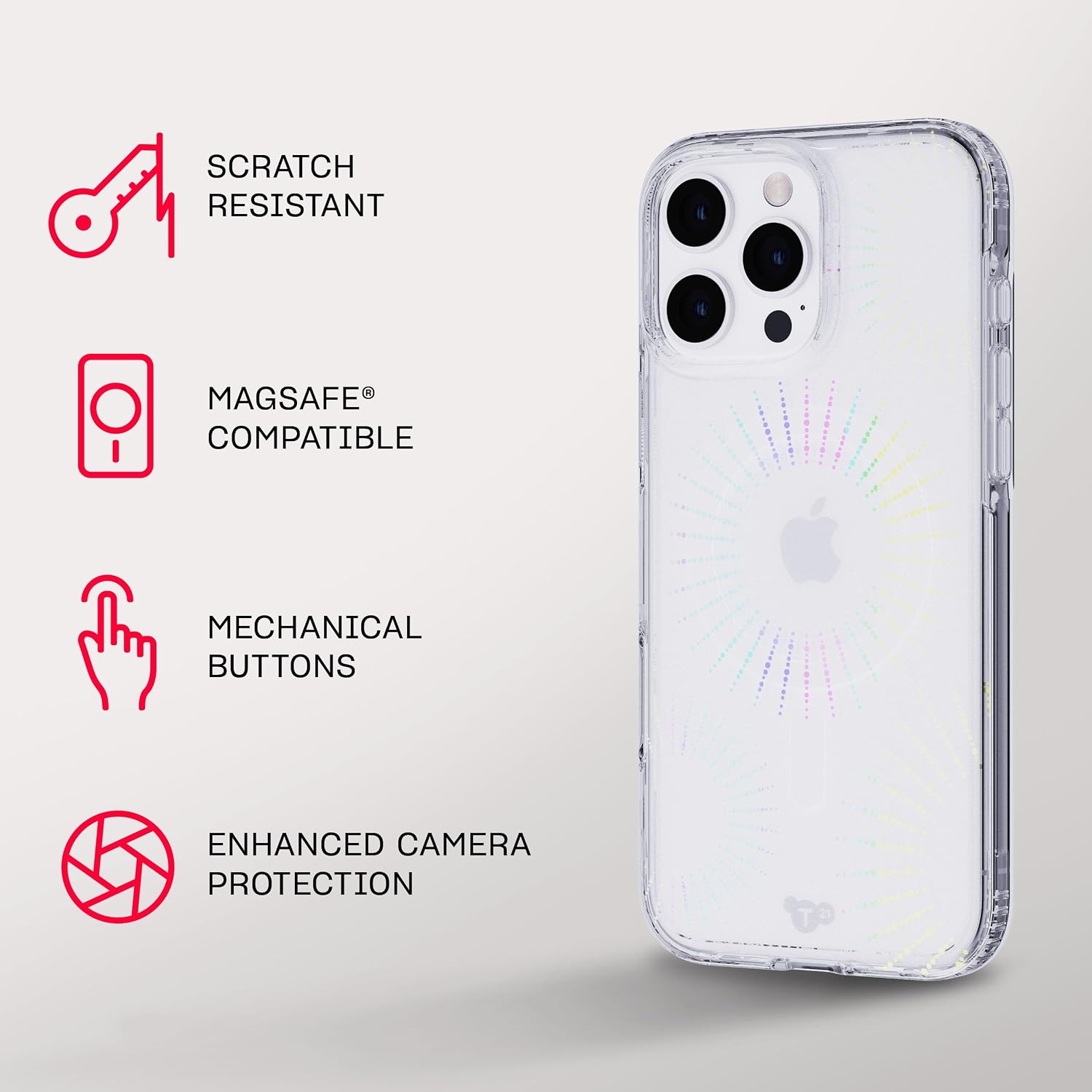Tech21 EvoSparkle for iPhone 16 Pro Max Compatible with MagSafe - Impact Protection Case - in Lunar