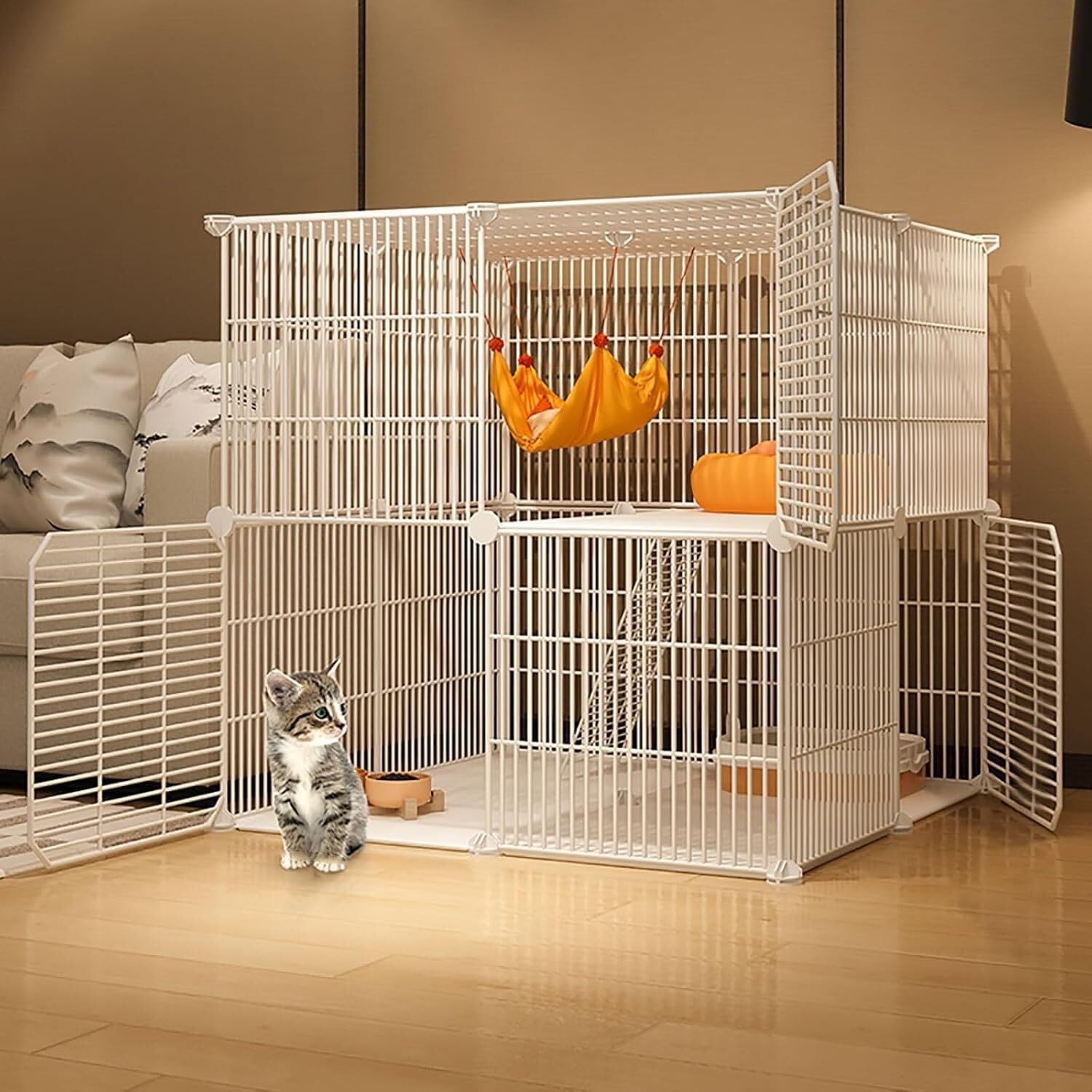 Grande recinto for Animali Fai da Te: spazioso, Ideale for i Gatti(White,75x75x73cm)