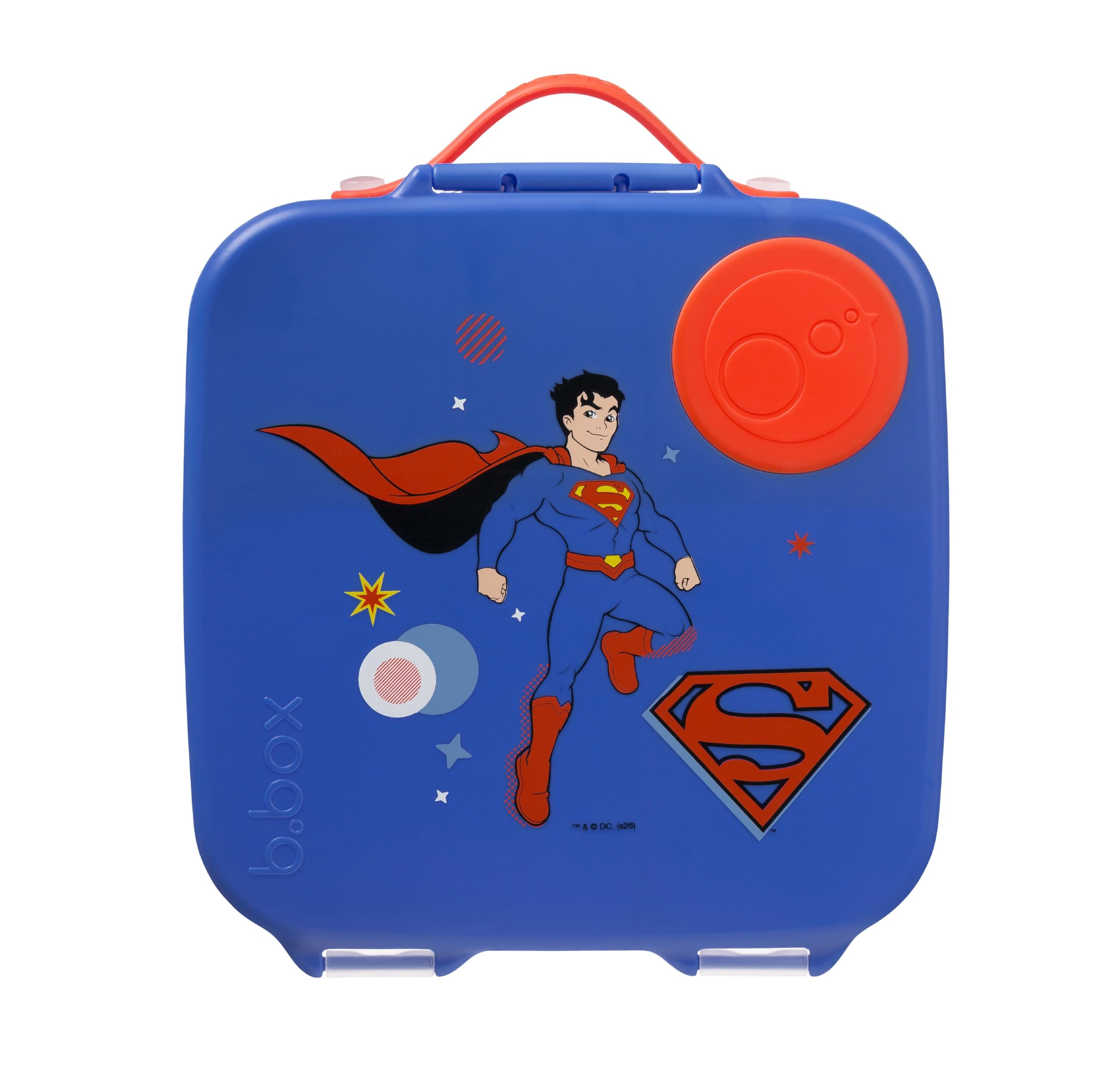 b.box Superman Lunchbox | Large Bento Box with 4 Compartments (2 Leakproof), Removable Divider, Gel Cold Pack | Ideal for School | from 3+ | 2L Capacity