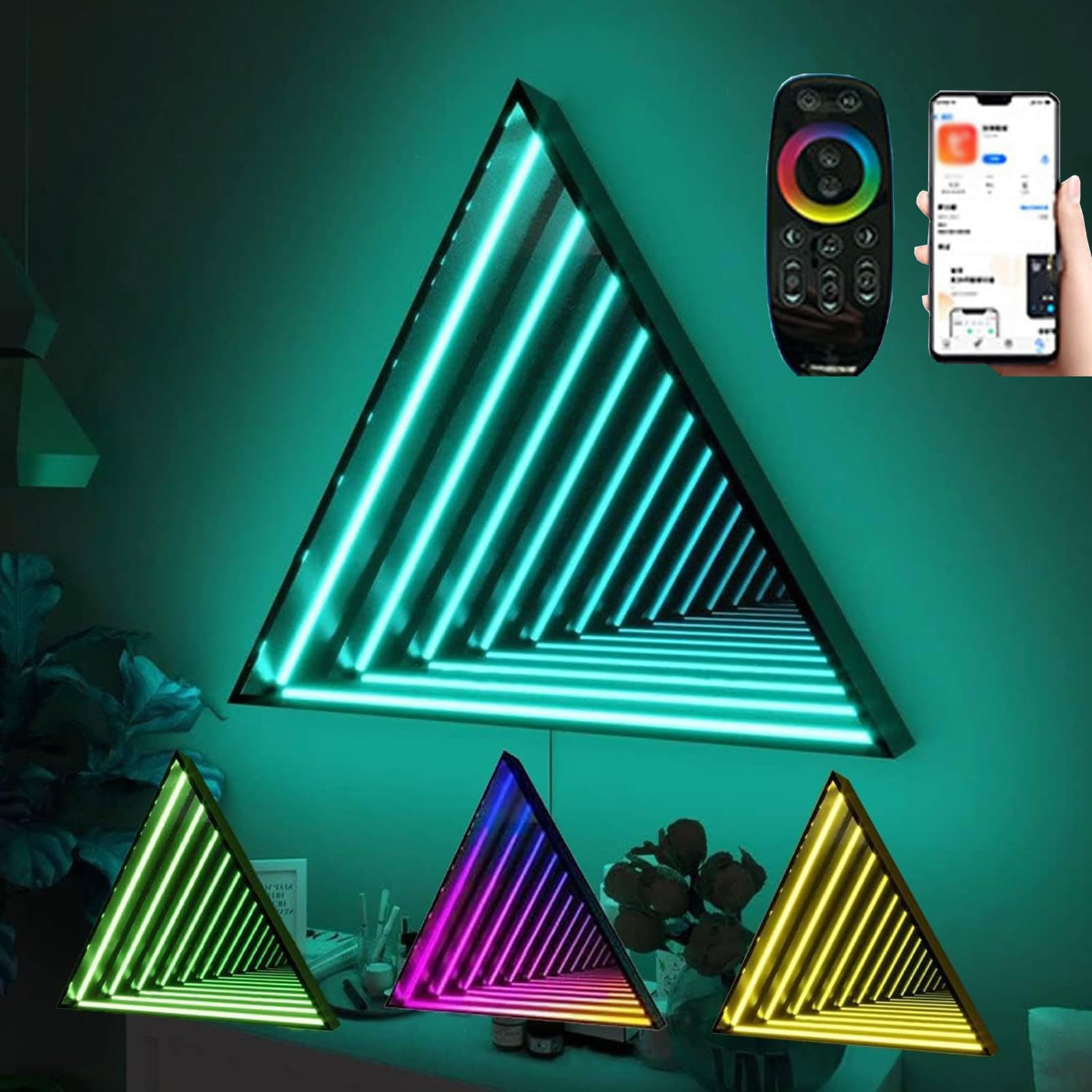 GplHAIN Infinity Mirror Tunnel Light (358 Lighting Effects), Single-Sided Led Mirror Light, App + Remote Control, Sensory Infinity Light, For Home, Desk, Living Room, Party Decoration,30cm