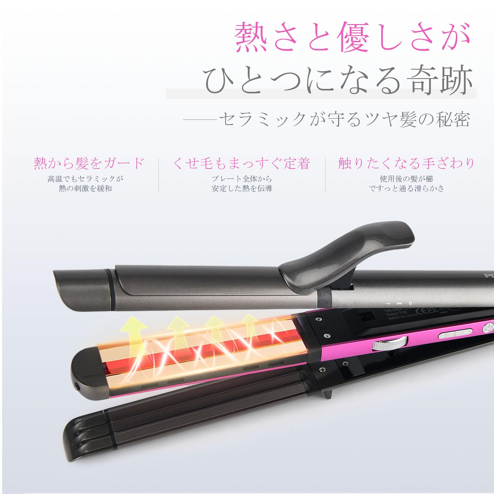 Amazon.co.jp: Dinggo ヘアアイロン 3wayヘアアイロン 32mm