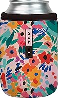 Vista 1 de Sok It Can Sok - Funda de neopreno aislada para cerveza y soda (floral abstracto, funda para lata de 12 onzas)