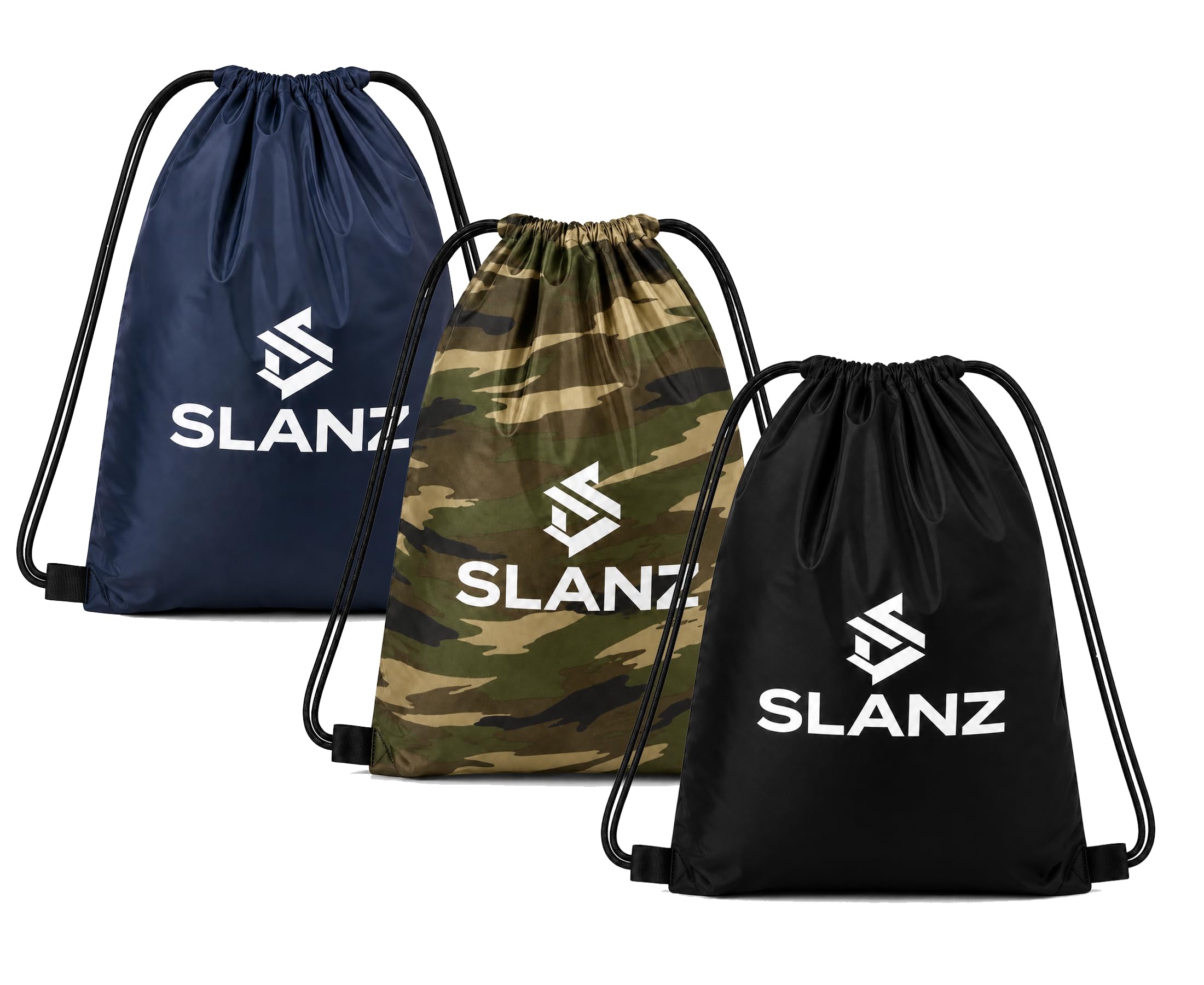 Waterproof Drawstring Gym Bag Pack of 3 | Lightweight Multipurpose Sports Backpack | Durable String Bag for Travel, Swimming, Scooting, Cycling & Daily Use | Black, Navy Blue & Camouflage-image-6