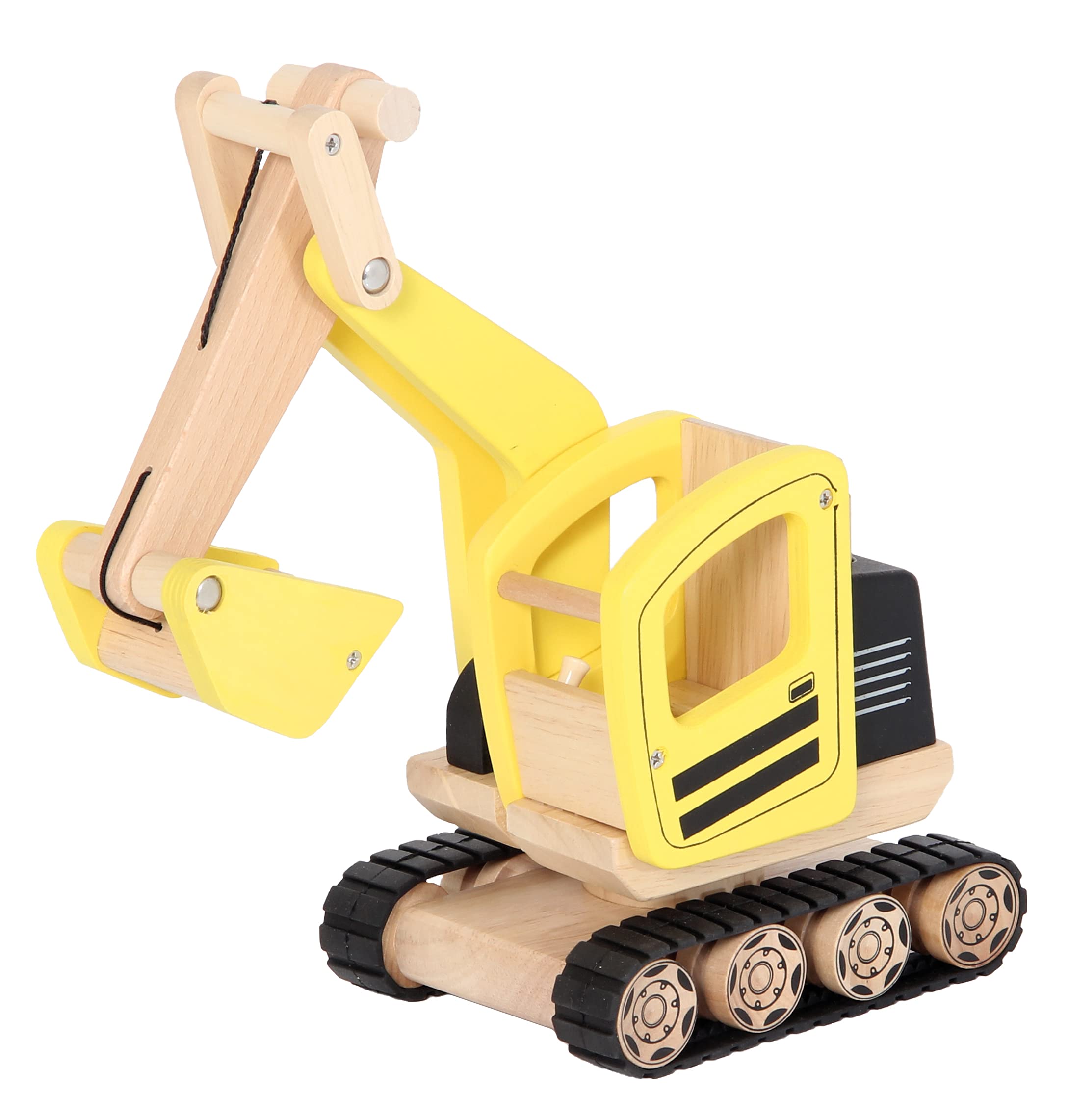 Bartl 112363 Pintoy Bagger aus Massivholz | Qualitatives Spielzeug für Kinder ab 3 Jahren
