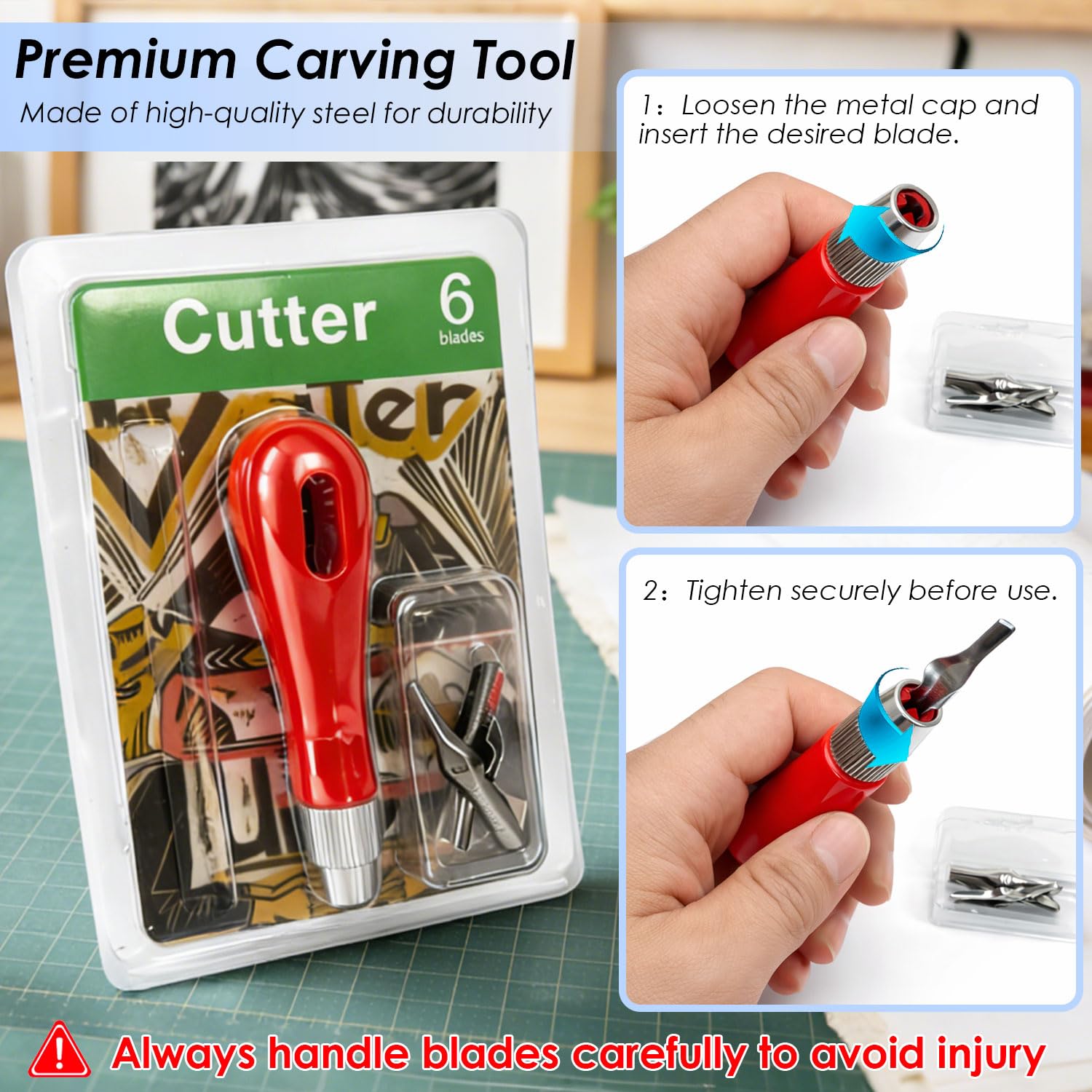 KAKABUBBLE Kit di stampa Linocut e Block per principianti, con strumenti per intagliare, blocchi di linoleum, Brayer, inchiostro a base d'acqua e carta da trasferimento, artigianato fai da te