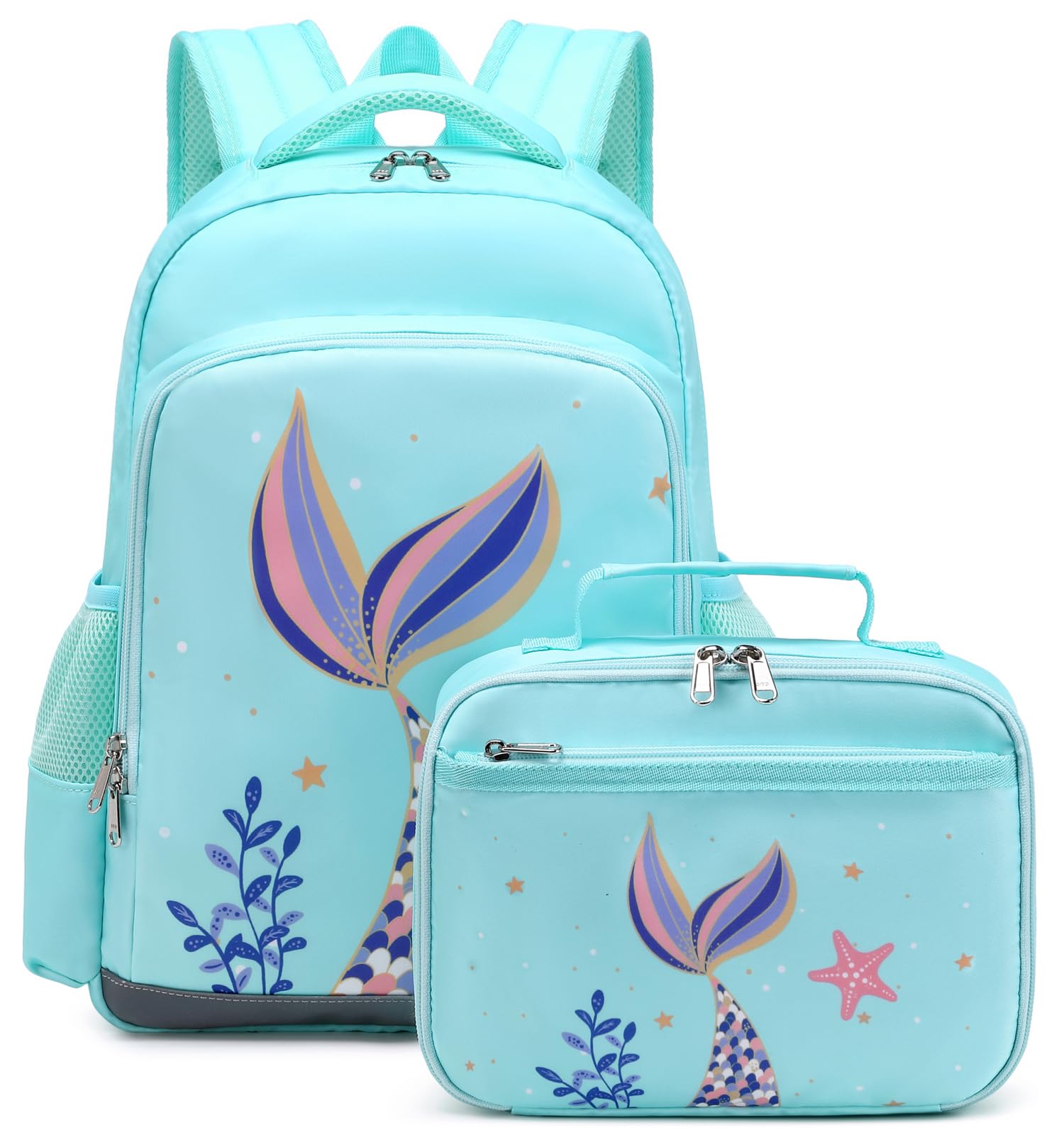 JIANYA Backpack for Girls Preschool Kindergarten Kids School Bag Girls Backpack with Lunch Box Chest Strap 15 Tall