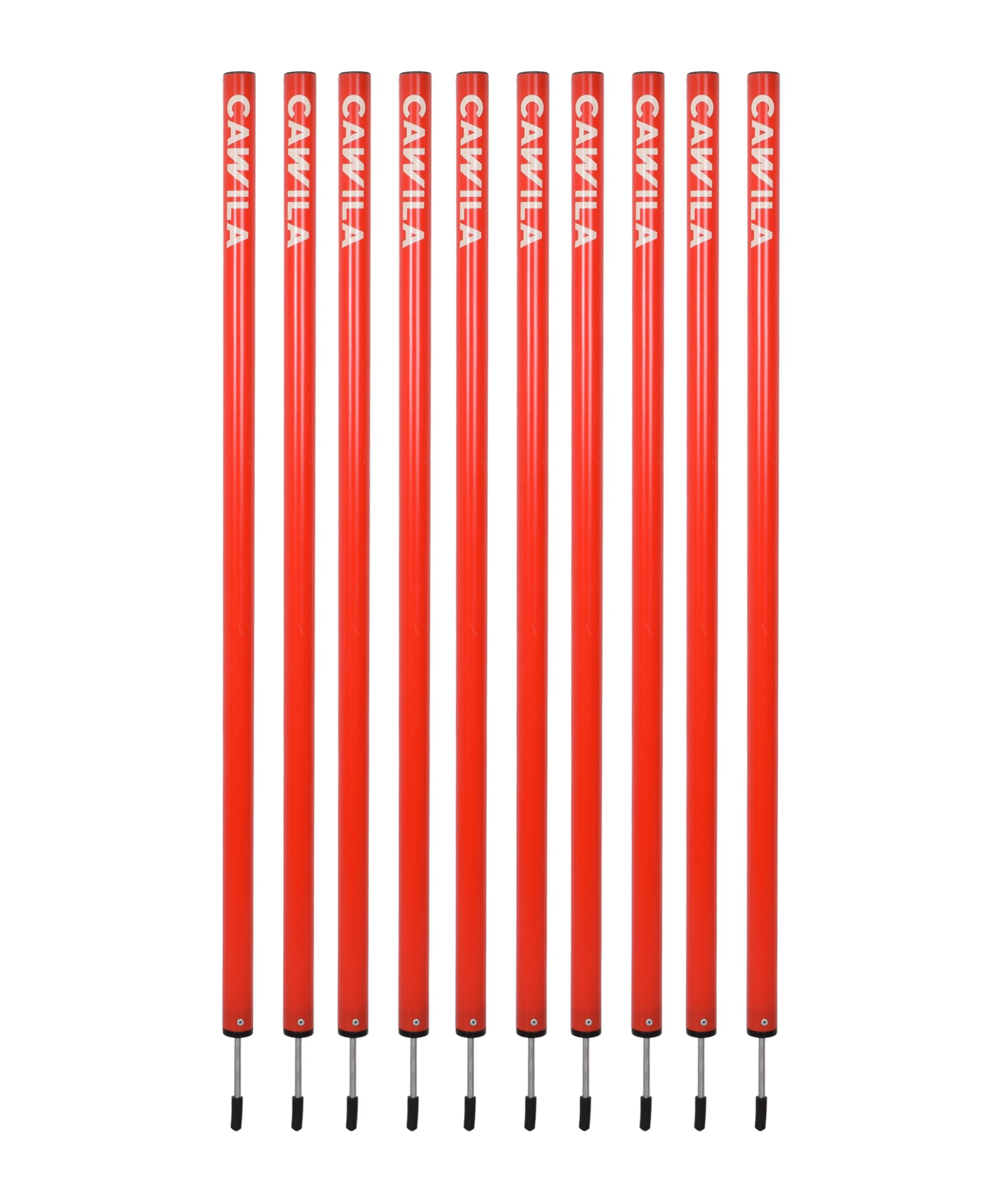 Cawila Academy Lot de 10 perches de slalom, longueur 100 cm, rouge