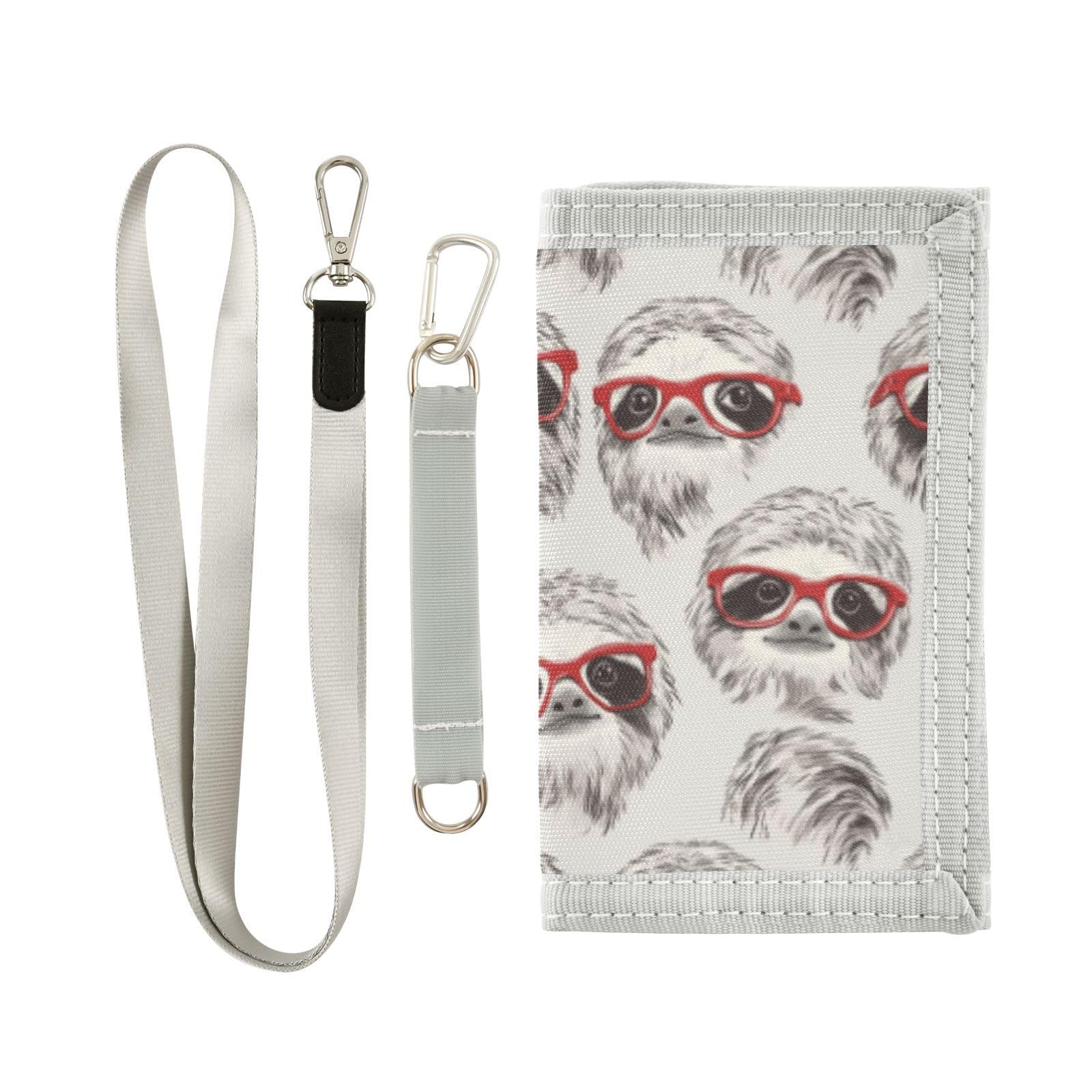 Wusikd Sloth Sunglasses Kids Wallet for Boys Girls Toddler Trifold Wallet Novelty Wallet for Teens Women Men