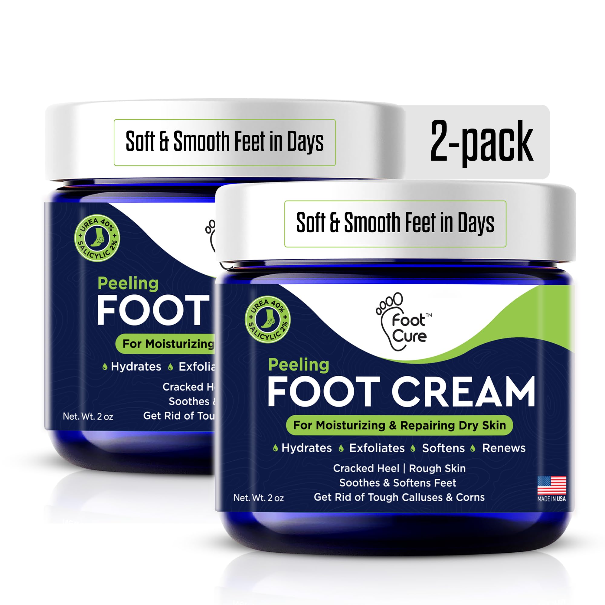 Tea Tree Oil Foot Cream - Moisturizing Athletes Foot Care For Dry Cracked Feet Cream - Heel & Callus Removal, Toenail Treatment, Itchiness Relief -