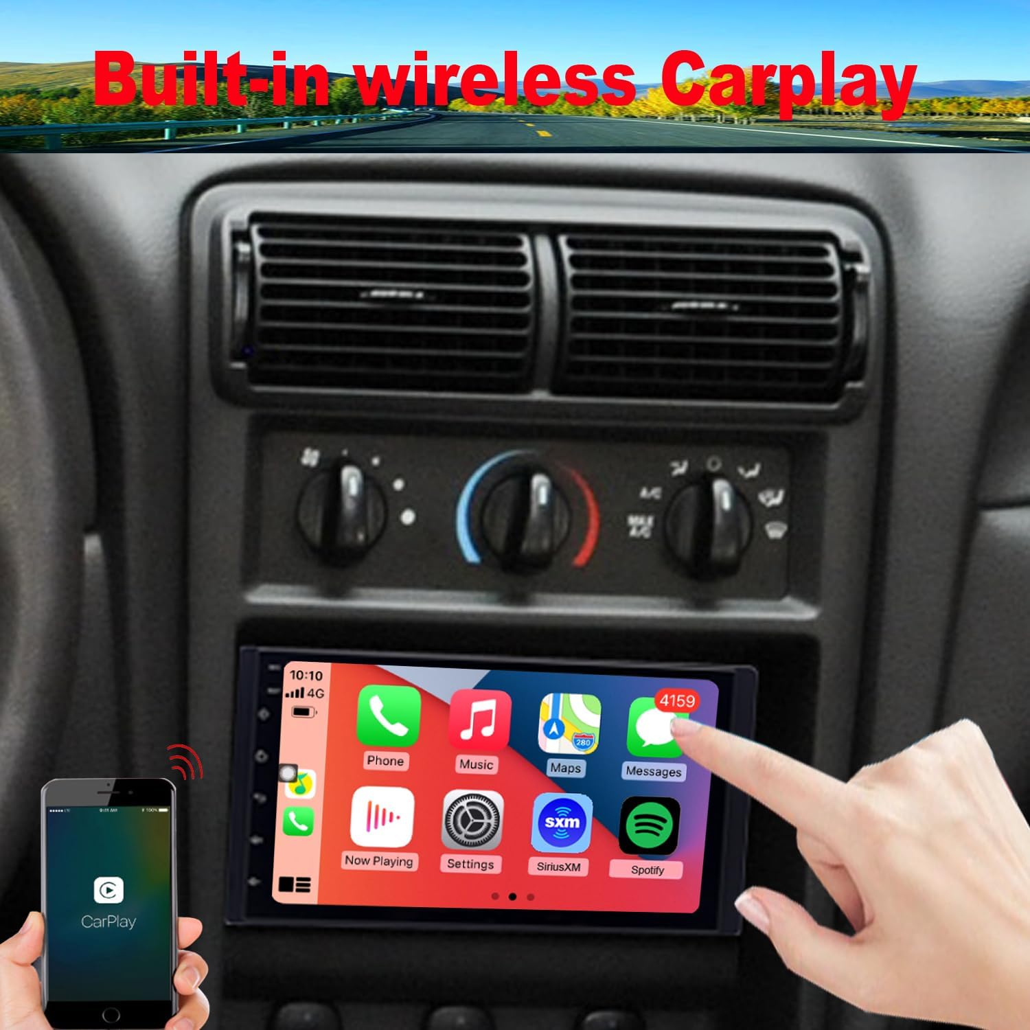 8-Core CPU Radio Upgrade for Ford Mustang 2001-2004,Explorer 2002-2005,Expedition 2003-2006,IPS Touch Screen CarPlay Android Auto Ready,Free Back Camera