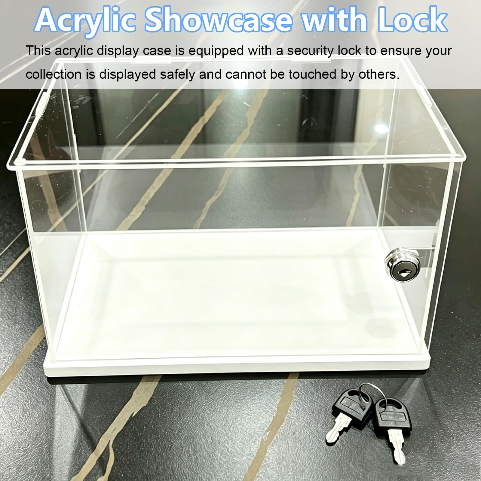 Teca Plexiglass Scatole Espositive in Acrilico per Oggetti da Collezione Assemblati, Vetrina Espositiva Trasparente in Acrilico per Miniature/Modelli di Auto(14x8x14in/35x20x35cm)