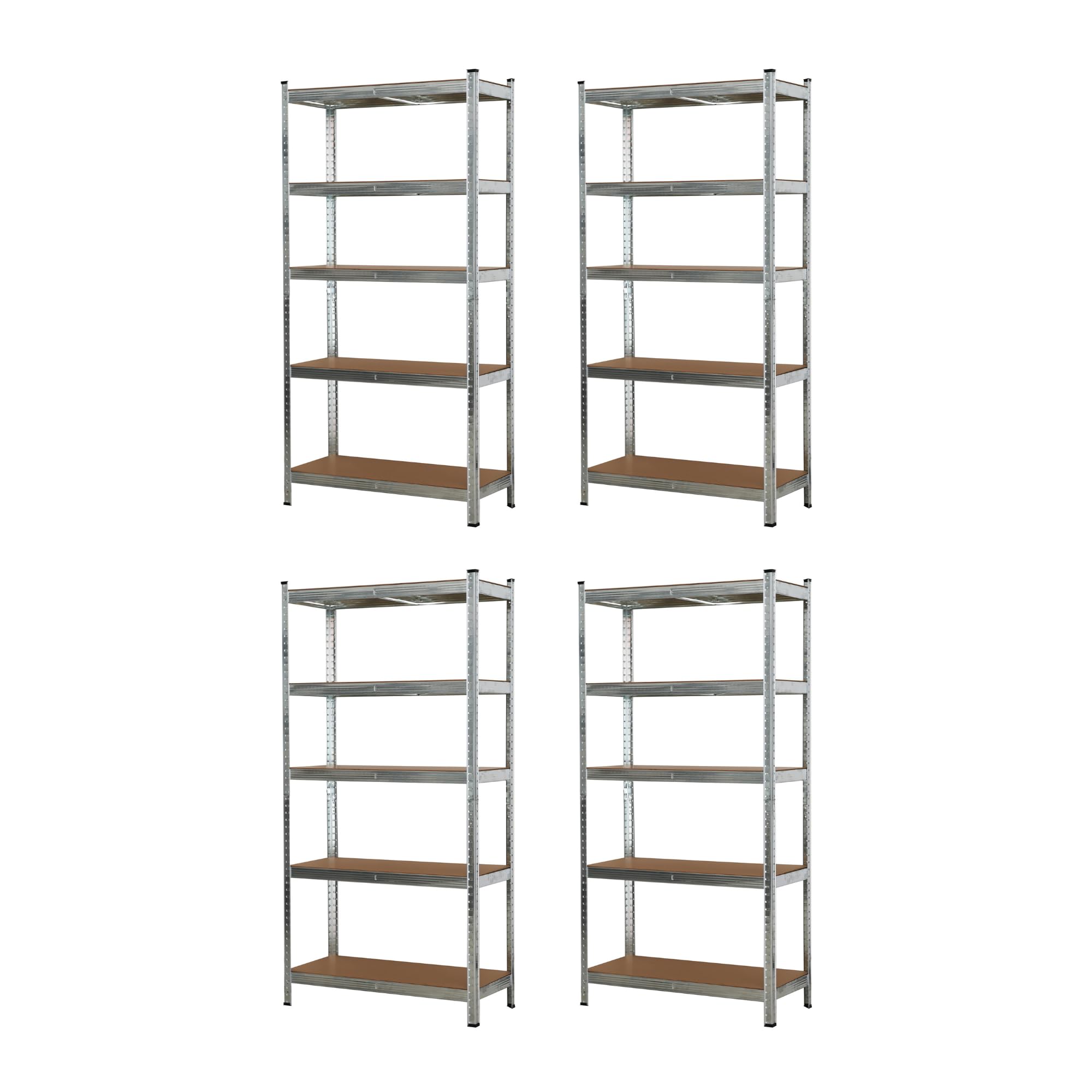 Estantería Metálica Modular de 5 Baldas - 180x90x40 cm - Capacidad de Carga de 875kg (175kg por Balda), Estructura de Acero Negro y Madera MDF - Montaje Sin Tornillos para Garaje y Taller (4)