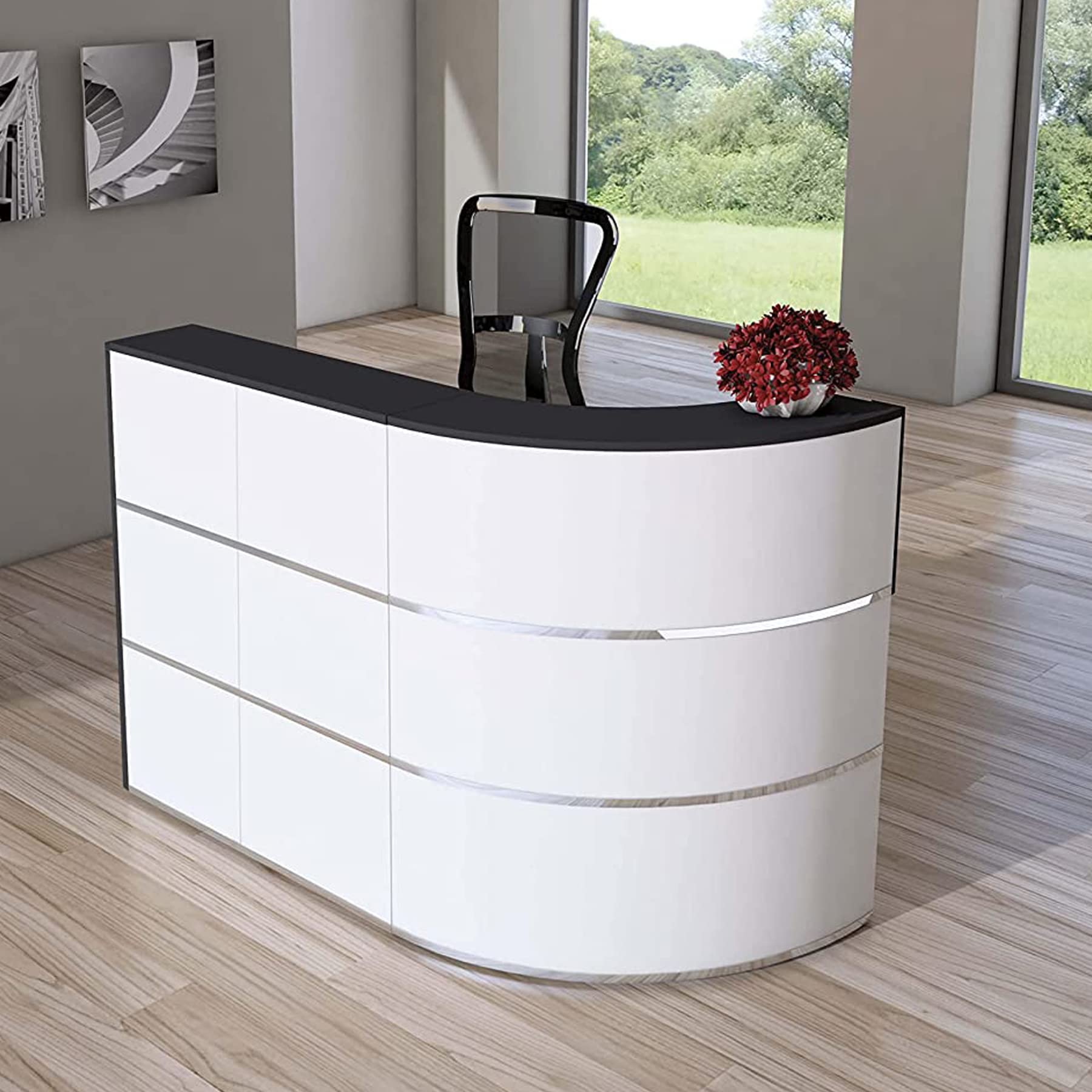 Schrank & Stuhl Bogentheke | Empfangstresen Flair 1 | 110 x 180 x 80 cm (HxBxT)