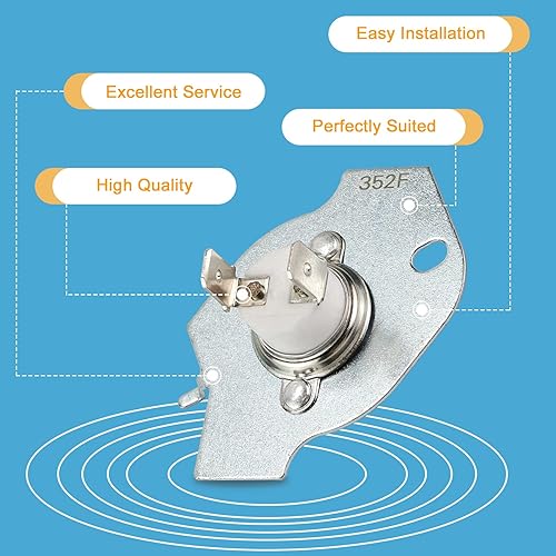 Miniatura 9 de Paquete de 6 piezas de repuesto de fusible térmico para secadora 3977394 apto para Whirlpool & Kenmore por AMI PARTS Reemplazar 80001 279548 695563