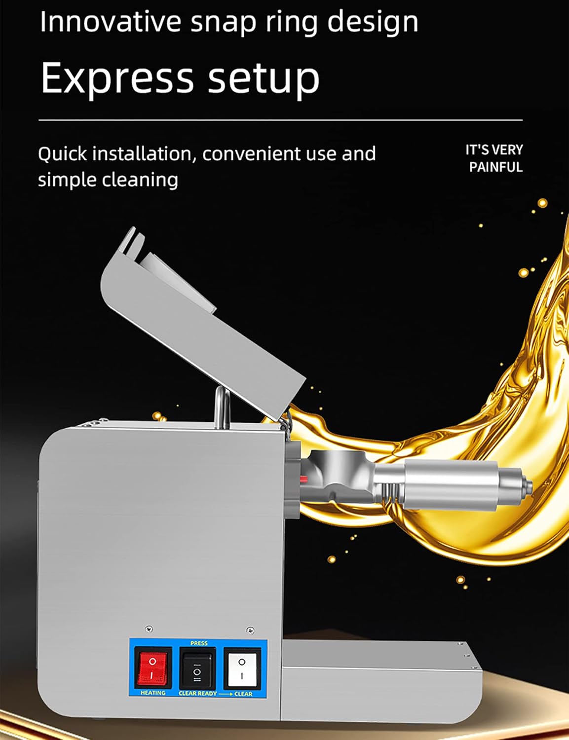 820W 電動全自動オイルプレス機 冷温ナッツオイル搾油機 ステンレススチール製 オイル抽出機 家庭用/業務用 ココナッツオリーブ用