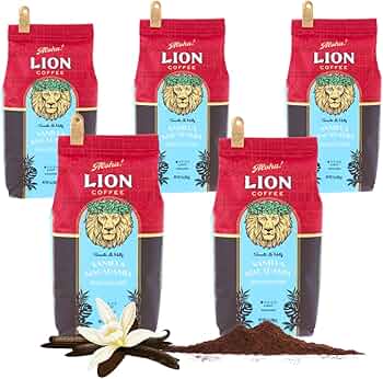 Amazon.co.jp: ライオンコーヒーバニラマカダミア7oz(198g)×5個