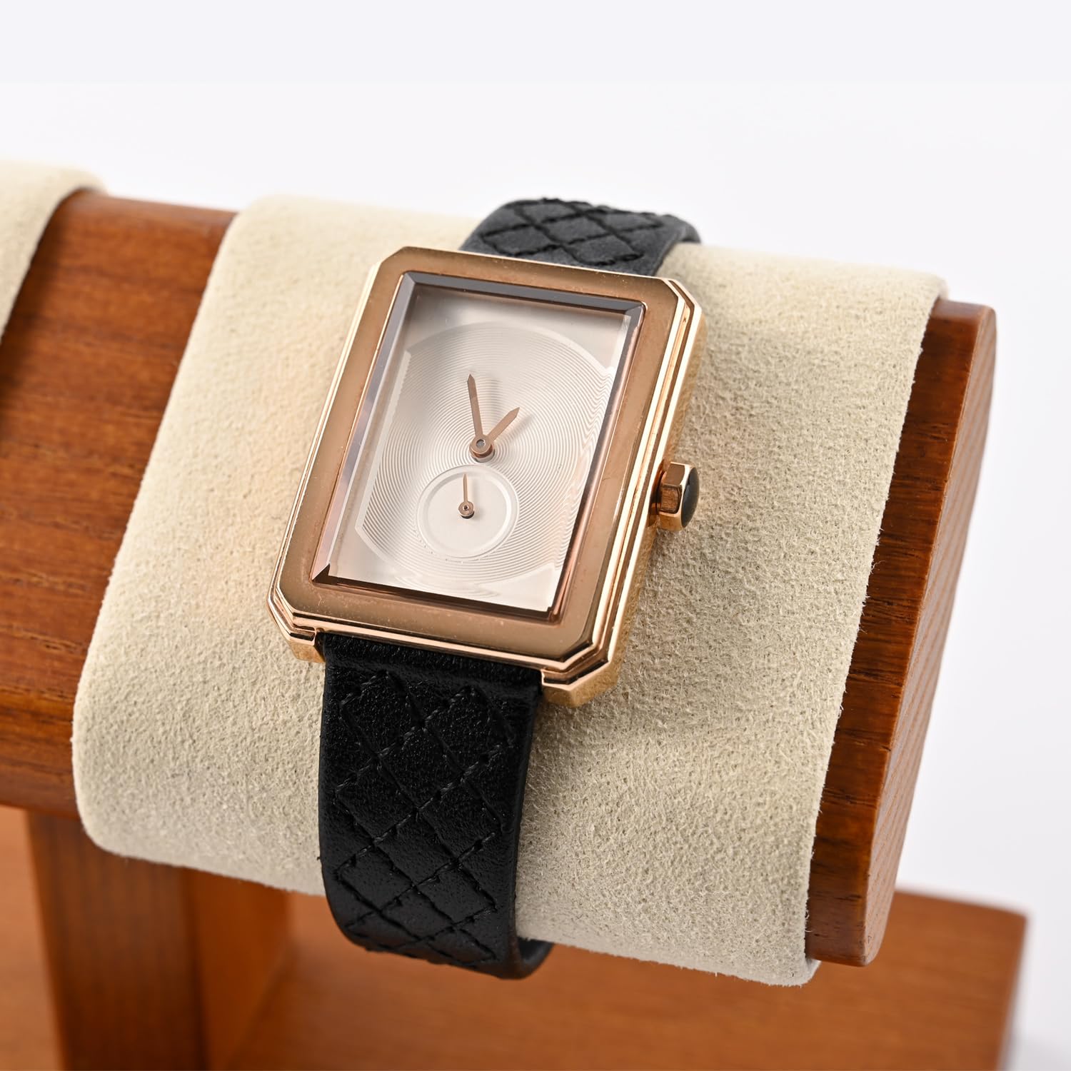 Oirlv Présentoir double en bois massif pour montres et bracelets (blanc crème)