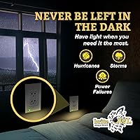 Vista 5 de Placa de cubierta de tomacorriente iluminada y luz nocturna LED, cubierta de tomacorriente de pared para cortes de energía durante tormentas