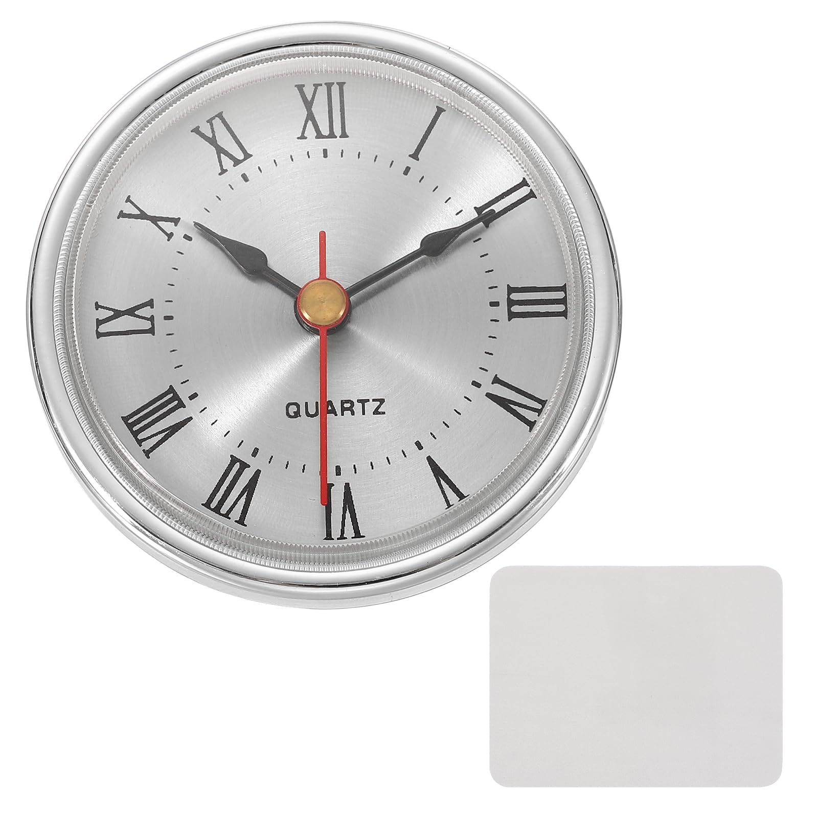 PATIKIL Classic Clock Movement, 2.6 Inch Quartz Movement Insert for Office Home Decor Replacement DIY, Silver (Roman Script,Aluminum Face)-image-28