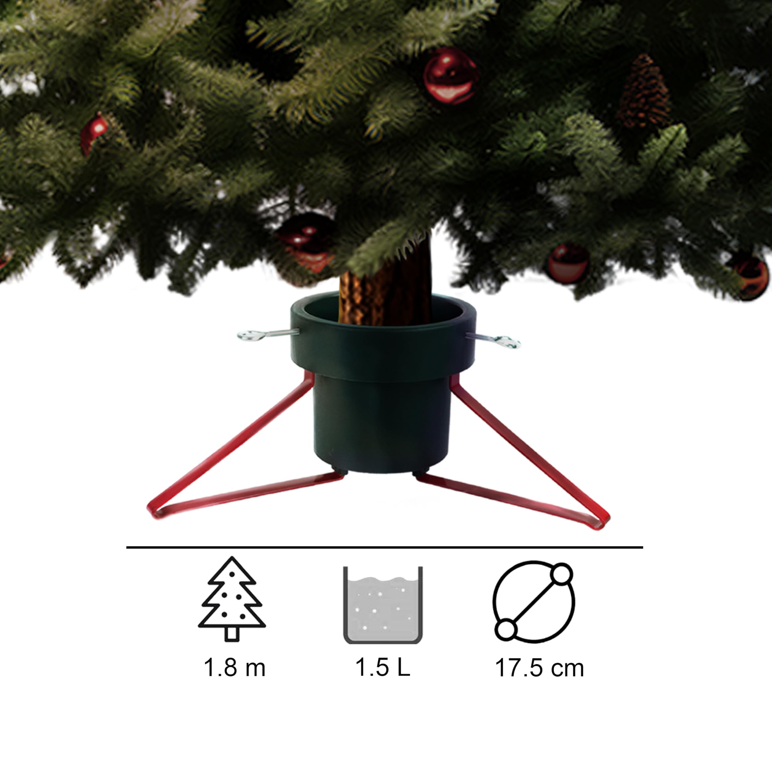 Foryoudecor Top 1 Plastic and Metal Christmas Tree Stand for Live Trees, Xmas Tree Base for Artificial Tree, Modern Christmas Tree Holder for Real Tree Fits for 2 Inch to 5 Inch Trunk (21.0x7.68)