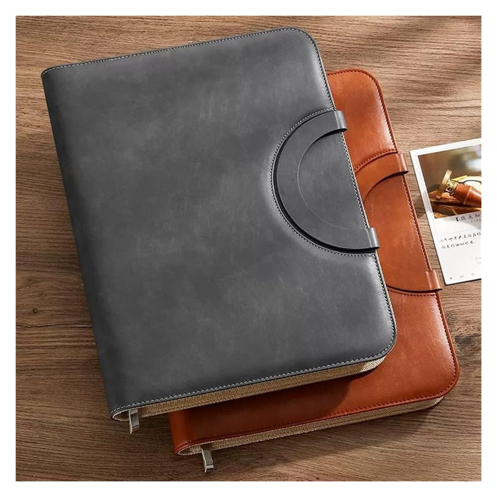 Konferenz-Portfolio-Ordner, Brieftaschen, Portfolios, Ordner, professioneller Reise-Organizer aus Kunstleder mit Griff for Tablet-Dokumente, Ordner, Visitenkarten(Blue)