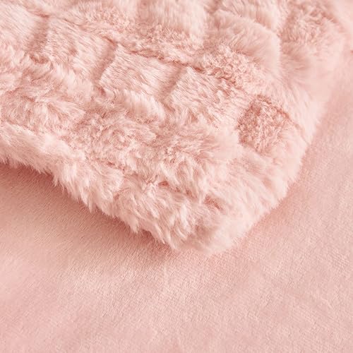 Miniatura 6 de Jameswish Juego de funda de edredón de pelo sintético lanudo tamaño King, juego de funda de edredón peluda cepillada esponjosa, juego de cama lujoso