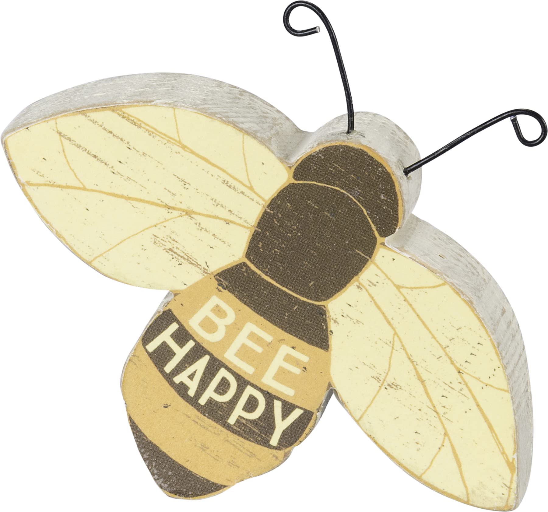 Primitives by Kathy Chunky Sitter - Bee Happy, 4.5x3 inches, Black, Yellow