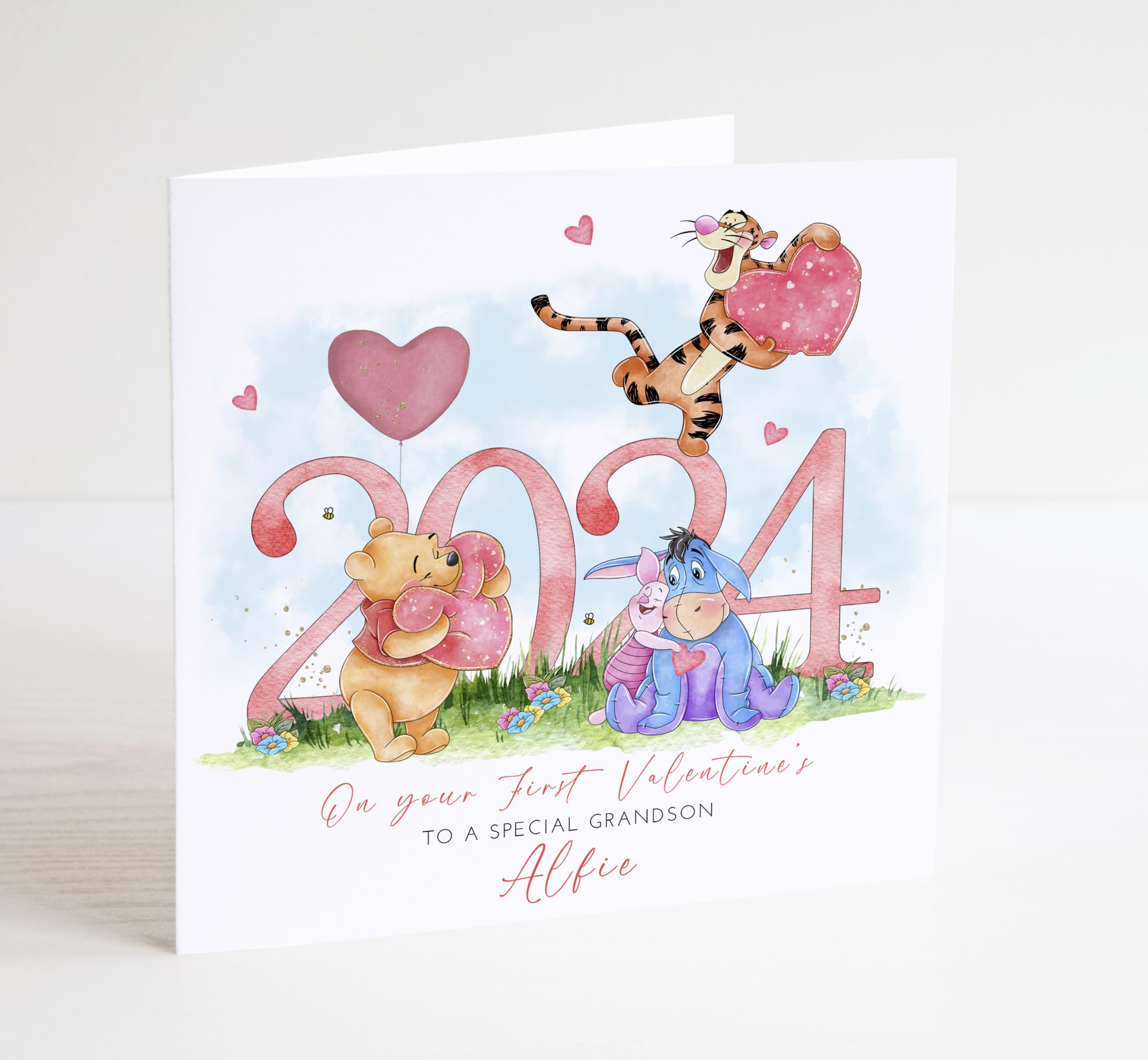 Winnie the Pooh First Valentine Card - Daughter Son Granddaughter Grandson 2025