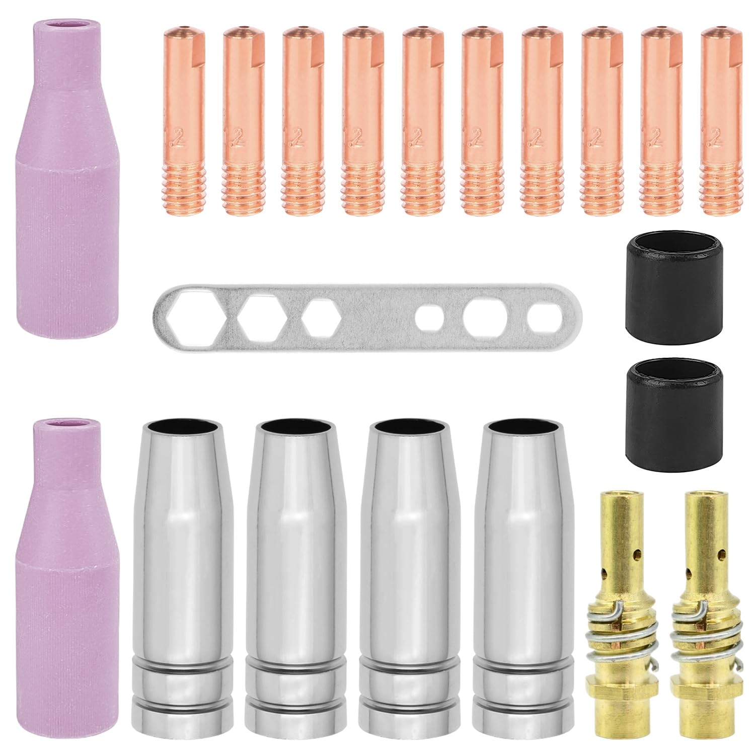 SSIMDER Kit Di Accessori Per Saldatura MIG, 24 Pezzi, 15AK, Punta Di Contatto Per Saldatrice MIG - Foto 6