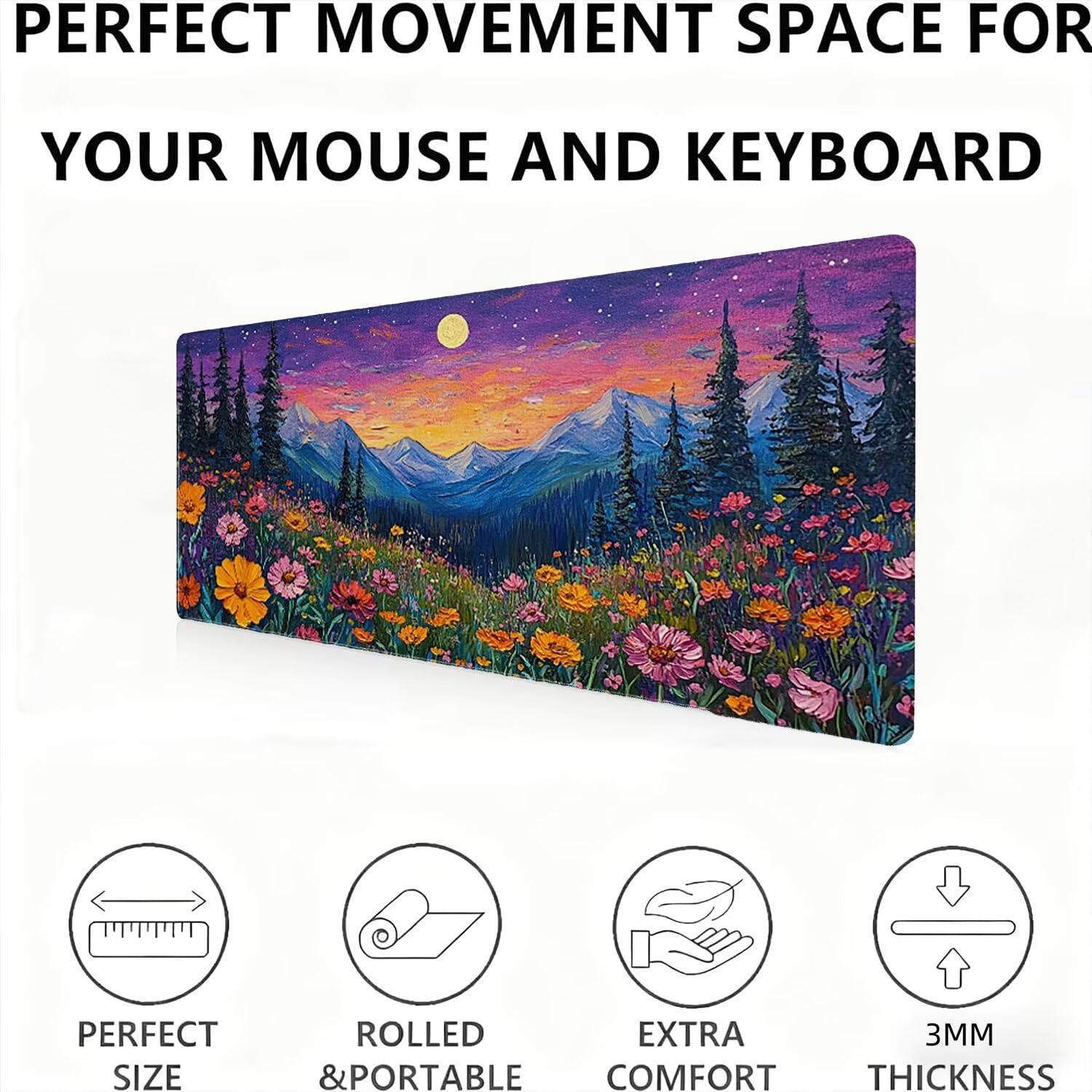 Podkładka pod mysz, podkładka pod mysz XXL 1200 x 600 podkładka pod mysz dla graczy, wodoodporna gumowa podstawa, duża podkładka pod mysz do gier na biurko szyte krawędzie wodoodporna antypoślizgowa