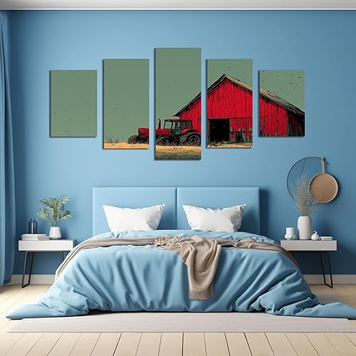 Miniatura 3 de VOCBAN Vintage Cottage Wall Art, Summer Country Landscape Print - 5 pieces Farmhouse Art Poster, Canvas Prints for Bedroom Living Room Bathroom Wall