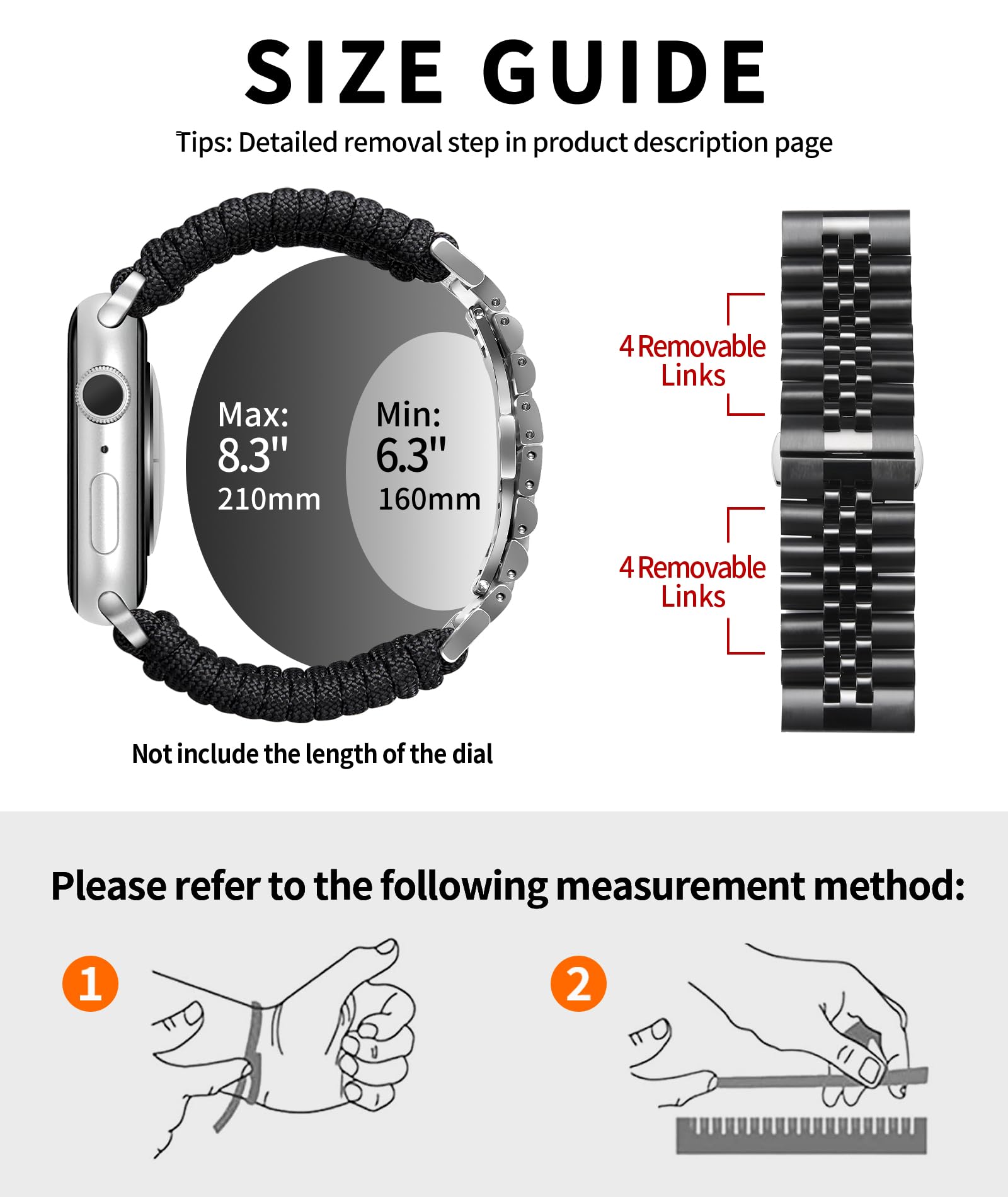 BINLUN Bracelet Compatible avec Apple Watch 49mm 46mm 45mm 44mm 42mm 41mm 40mm 38mm Tressé 550 Paracorde Acier Sport Bracelets Compatible avec iWatch Serie 11/10/9/8/7/6/5/4/3/2/1 Ultra3/2/1 SE3/2/1