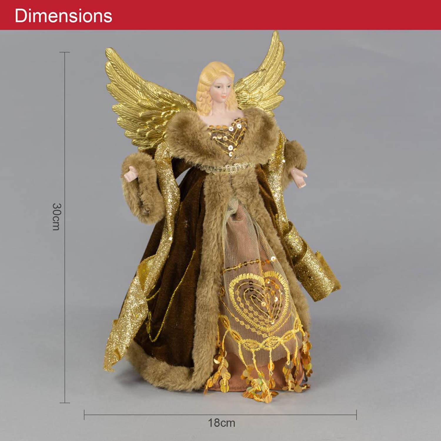 De Engel Op Kerstboom Met Stelt Voor Stock Afbeelding - Image of gouden