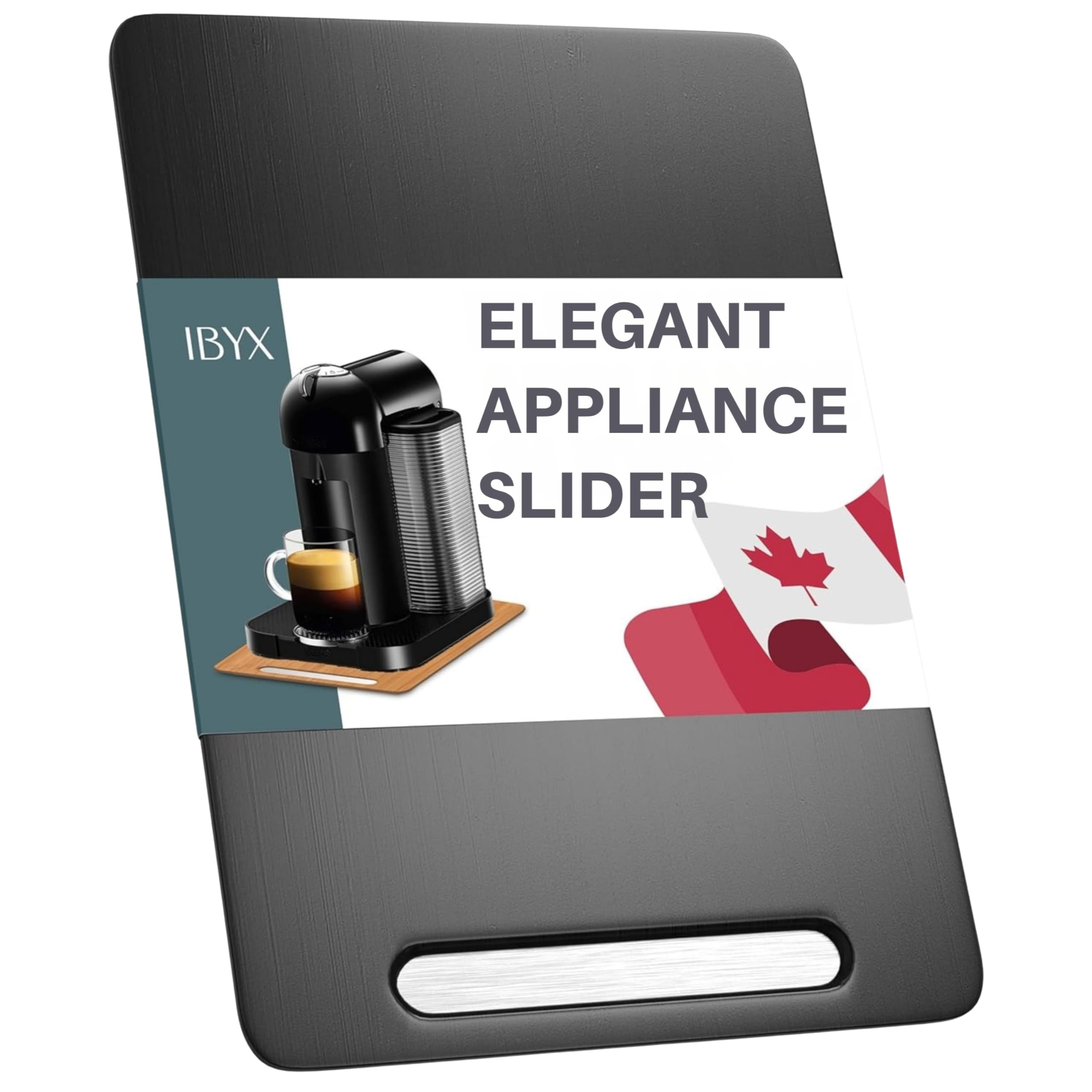 Ibyx Appliance Sliders, Bamboo Rolling Tray, Black, 24 x 35.5 x 2 cm