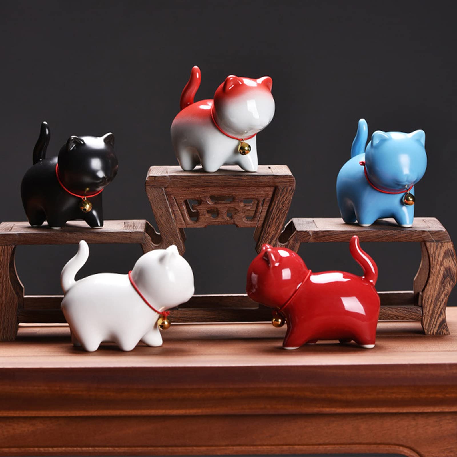 猫ネコねこ 2匹 置物 陶器