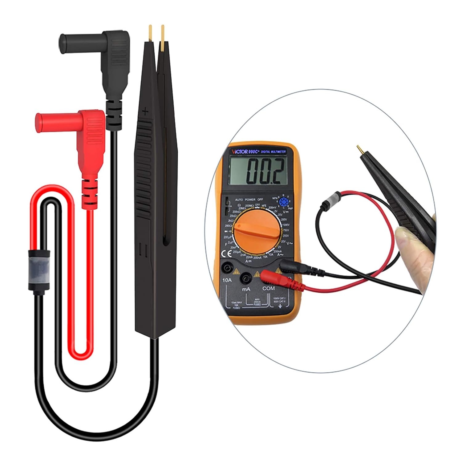 Goupchn Multimeter Test Leads Kit 21PCS Digital Electrical Test Probes Set with Alligator Clips Mini Grabber SMD IC Test Hook Clips Test Tweezer Replaceable Precision Sharp Probes: Industrial & Scientific