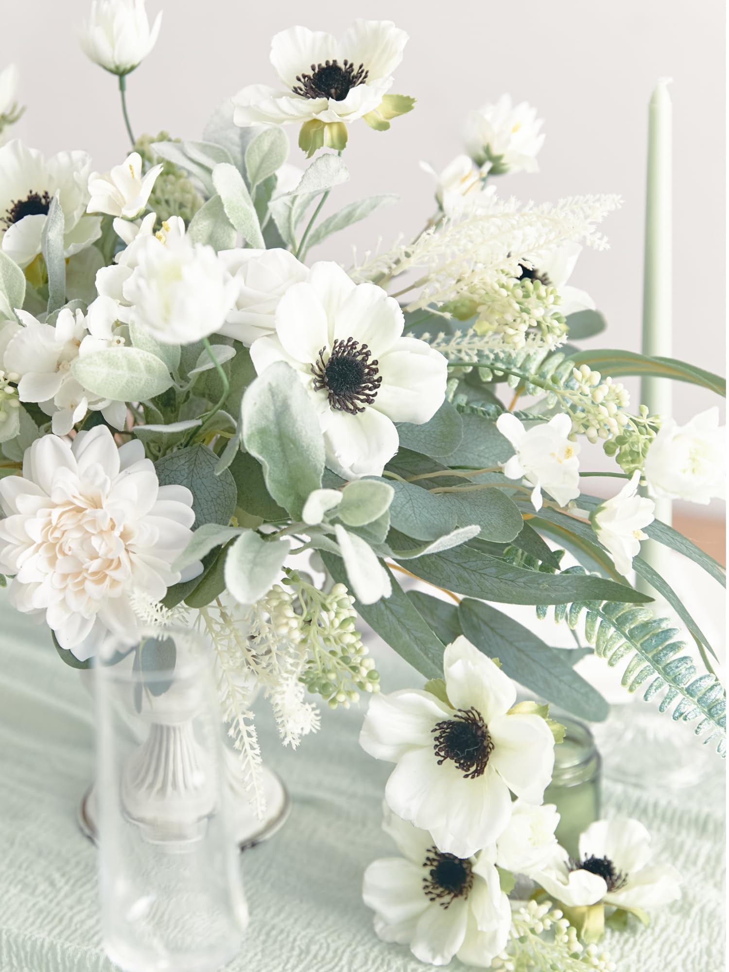 MISSPIN 28PCS with 8 Kinds of Artificial Greenery Stems Box Set, Faux Greenery Flowers Picks Eucalyptus Leaves for DIY Bridal Bouquets Wedding Centerpiec Floral Arrangement Table Centerpieces