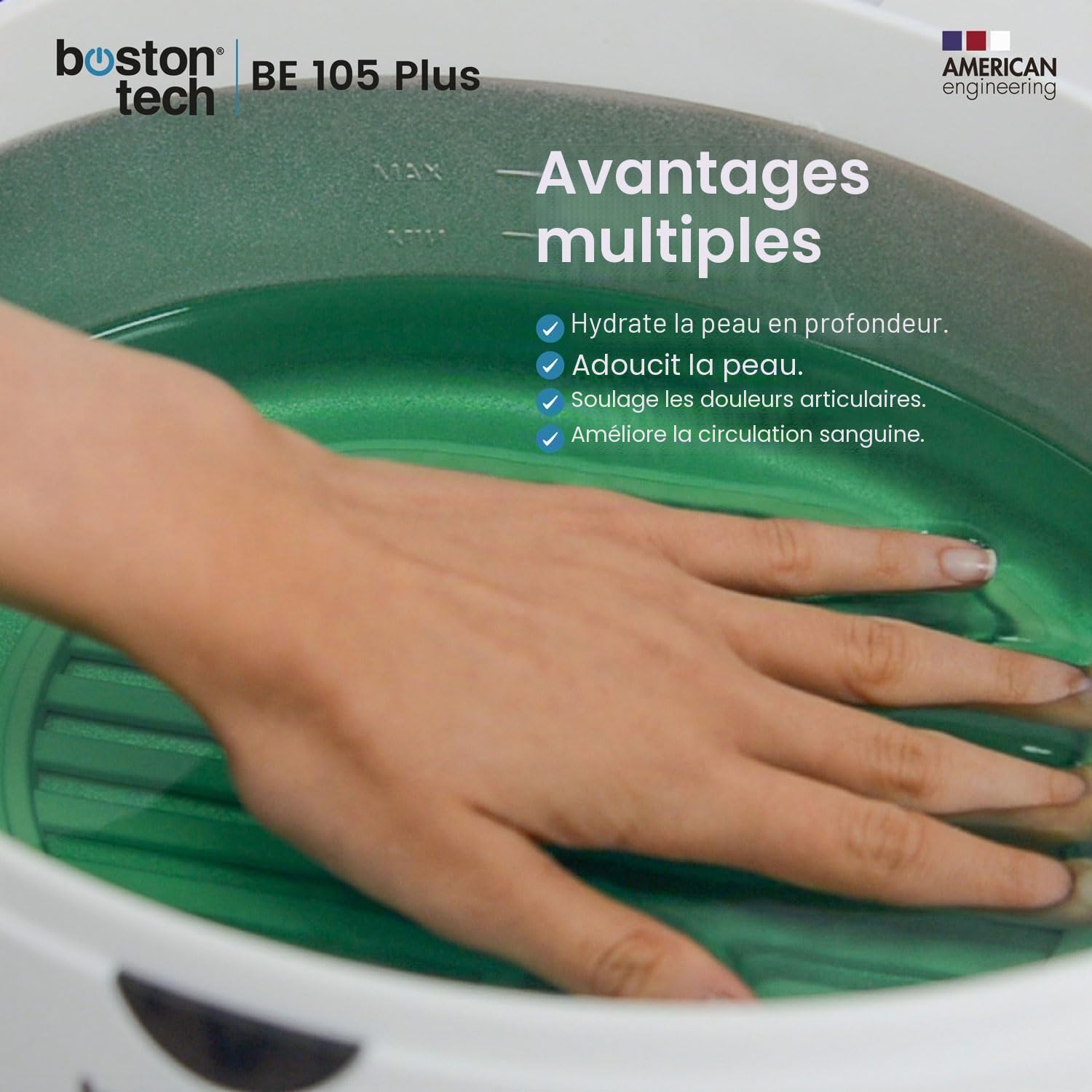 Boston Tech Bain de Paraffine 3 L Appareil à Paraffine pour Douleurs Musculaires Arthrose Usage Personnel Professionnel