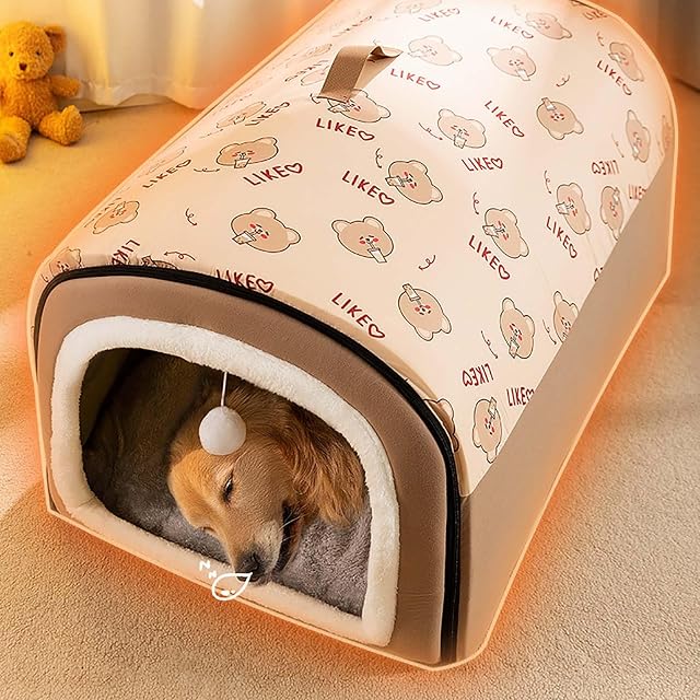 Foto 5 de 6 de 2024 Cama para Perro Grande, Cueva para Mascotas, 2 en 1, Casa para Perros y Gatos Tipo Iglú
