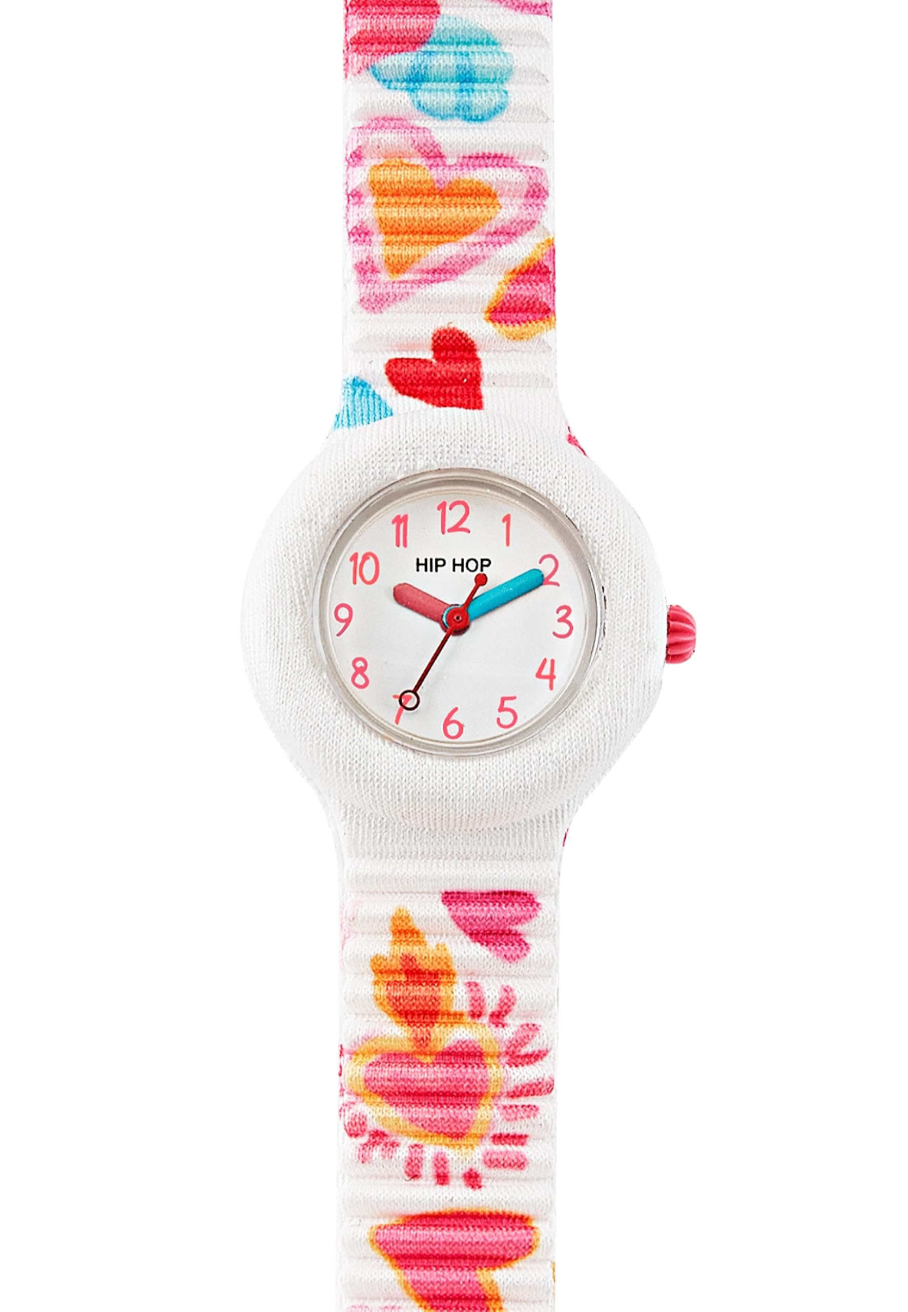 Hip Hop, Collezione Kids Fun, Orologio Bambina Color Heart, Cinturino in Silicone Intercambiabile, Indici e Sfere Colorate, Cassa 28 mm, Movimento al Quarzo, Resistente all'Acqua, Lunghezza Regolabile