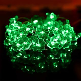 Cooraby 13.1 Feet 40 St. Patrick's Day Shamrocks String Lights Battery Operated with 8 Flash Modes, Remote and Timer for C...